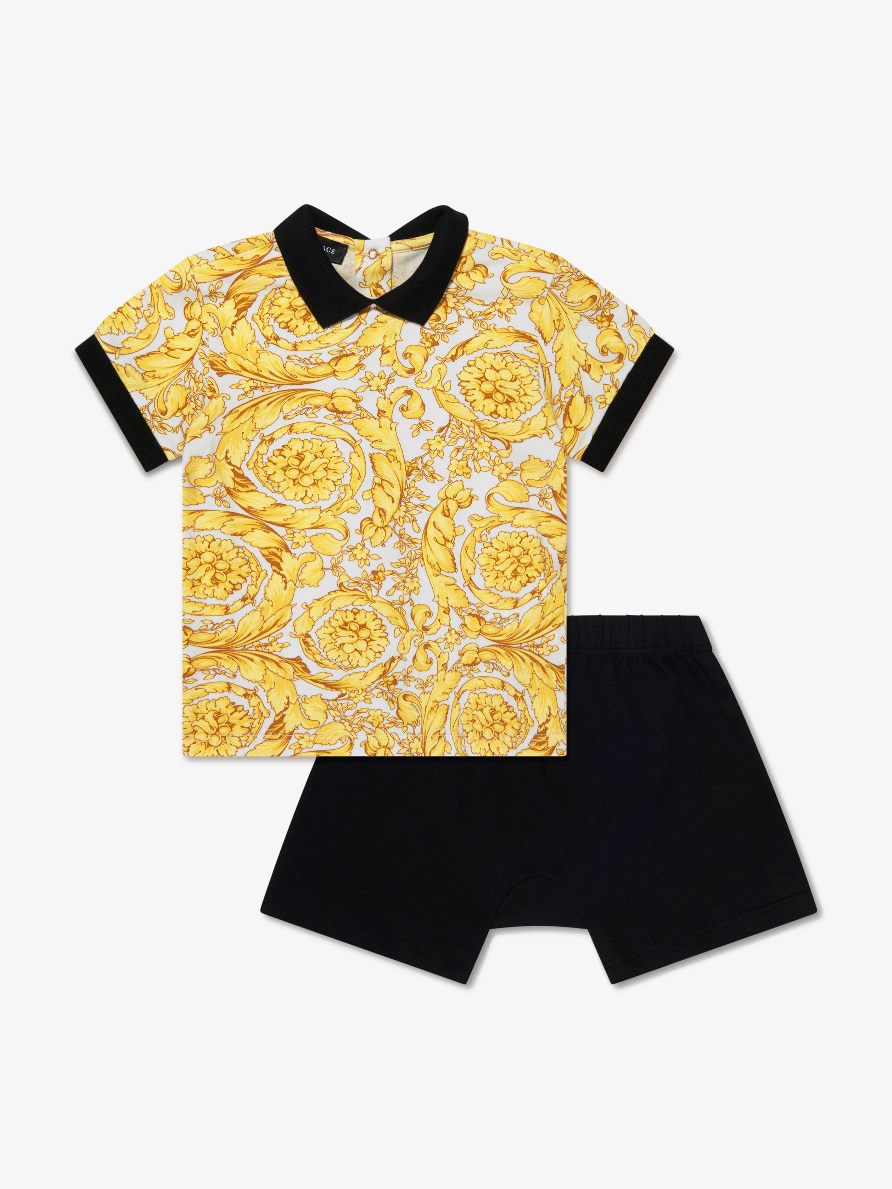 Versace Baby Boys Polo Shirt And Shorts Set in Gold