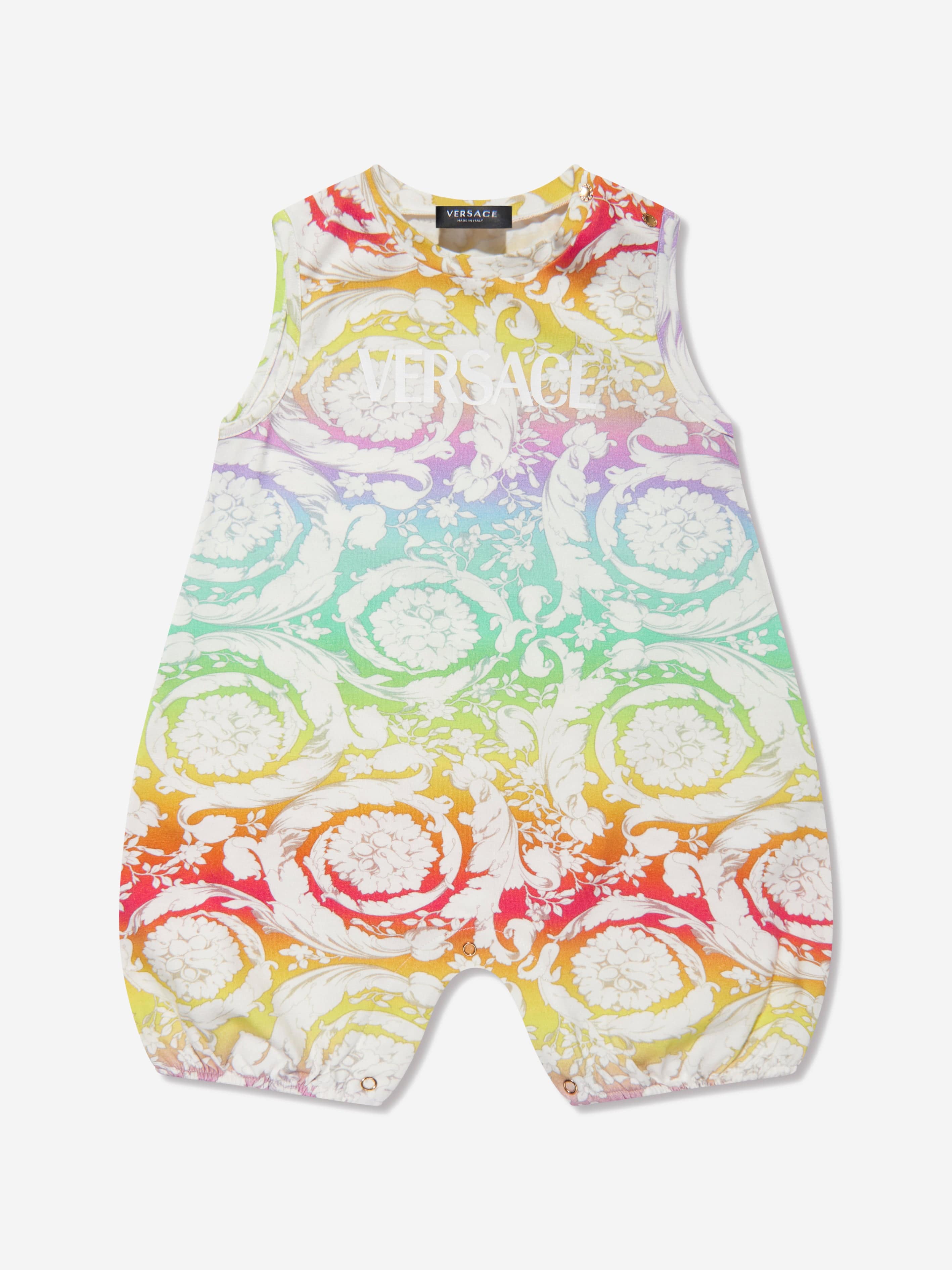 Versace Baby Girls Romper And Hat Set in Multicolour