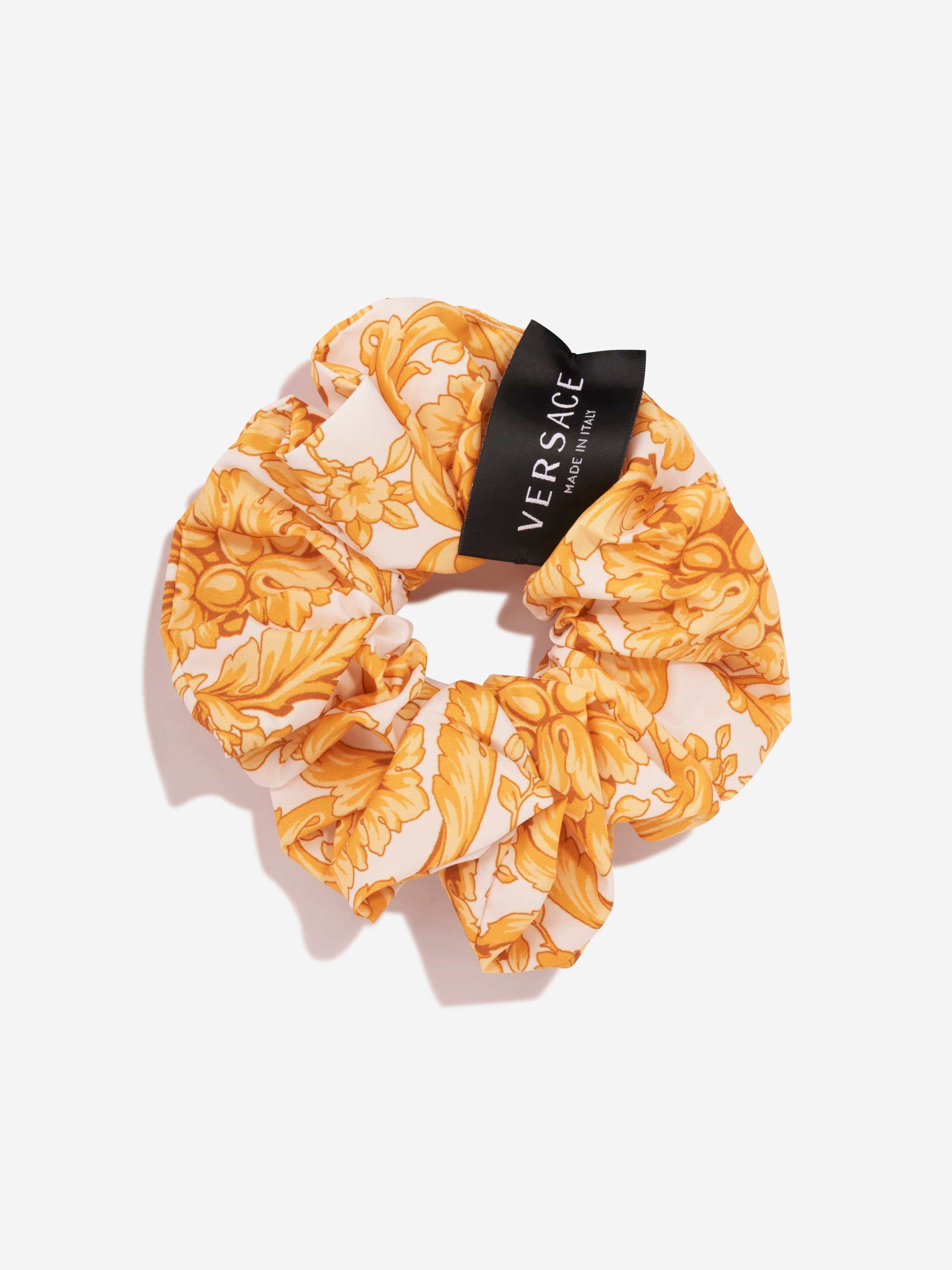 Versace Girls Barocco Print Scrunchie in Gold