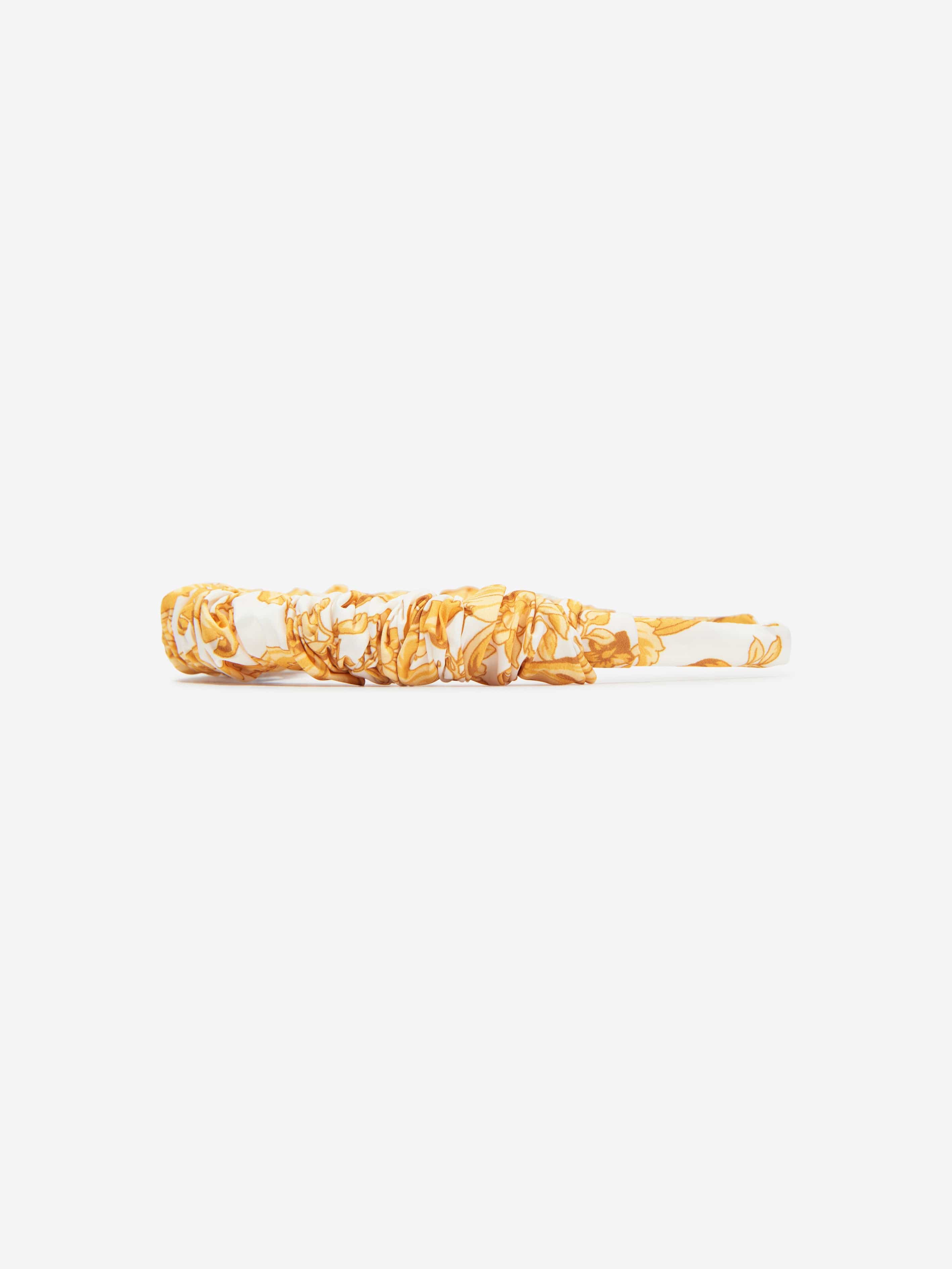 Versace Girls Barocco Print Headband in Gold