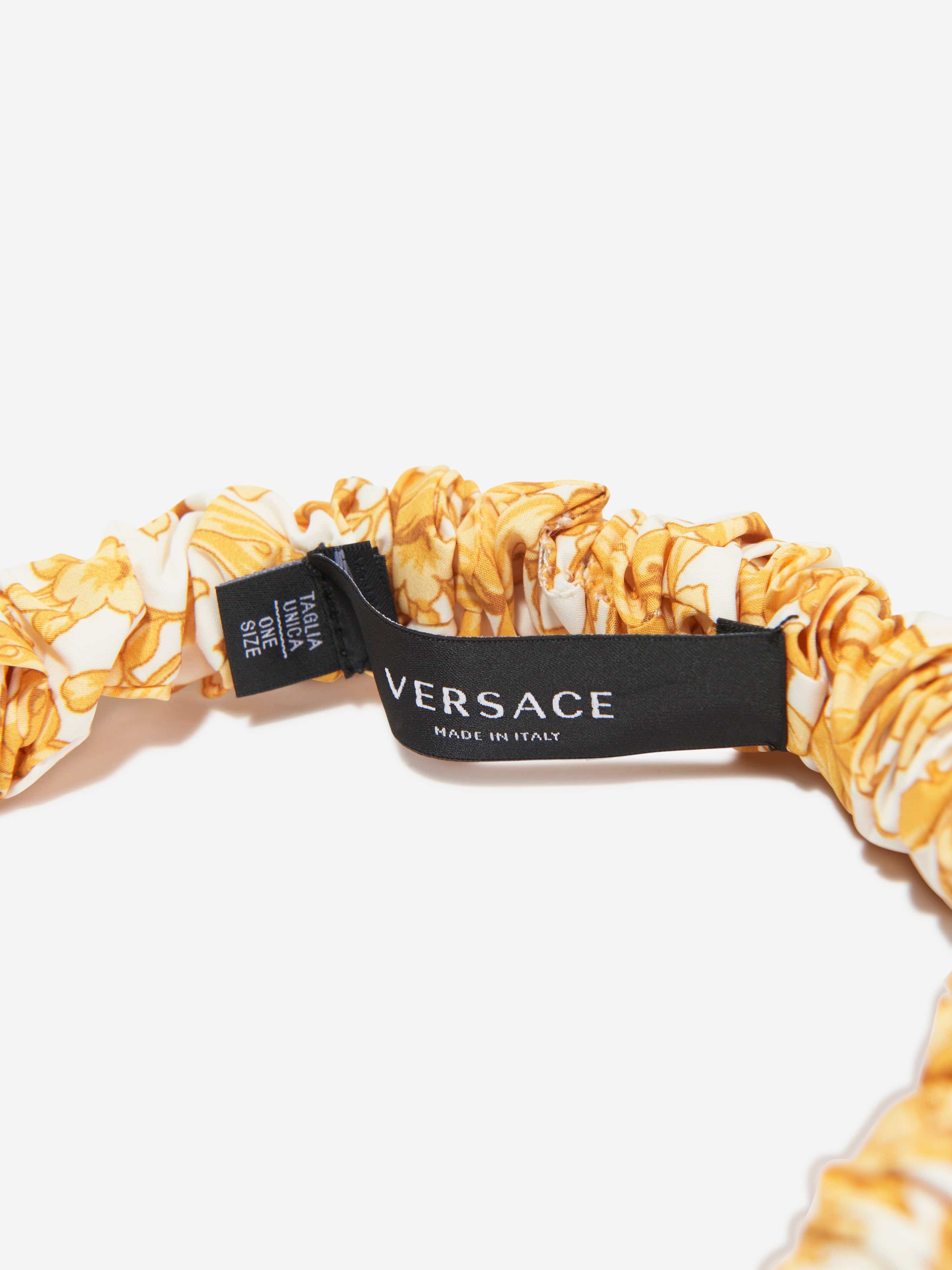 Versace Girls Barocco Print Headband in Gold