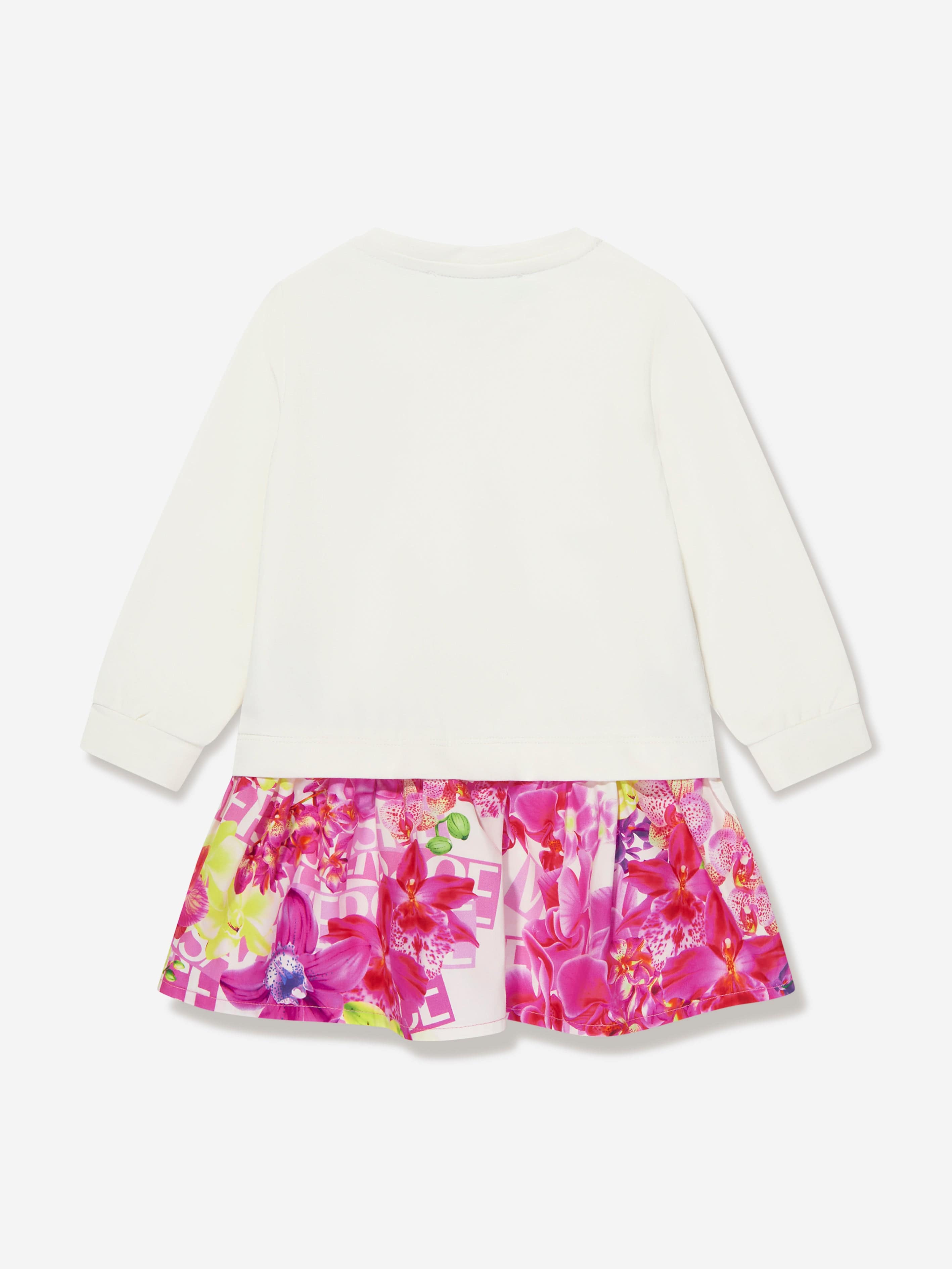 Versace Baby Girls Orchid Sweater Dress in White