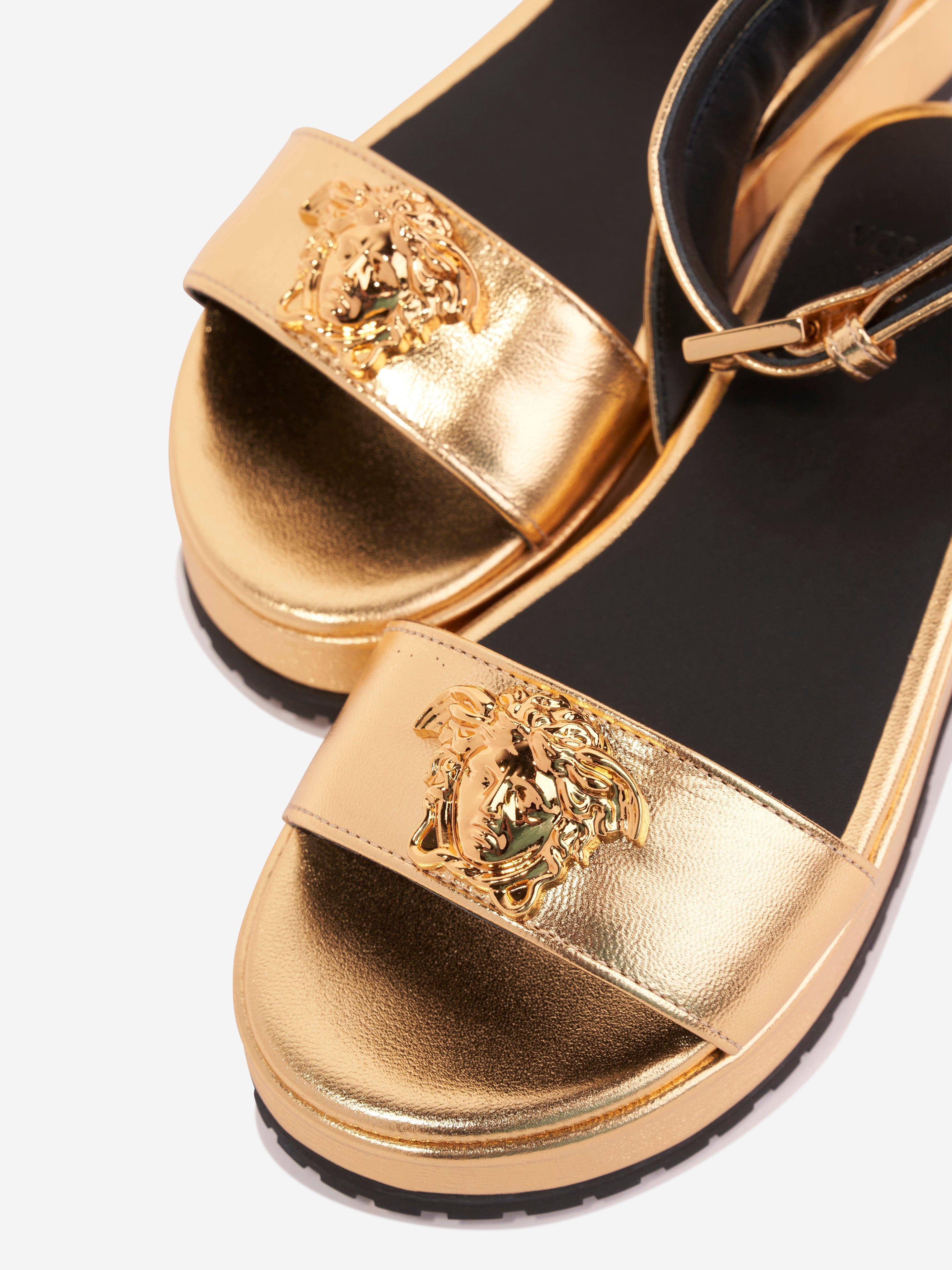 Versace Girls Medusa Platform Sandals in Gold