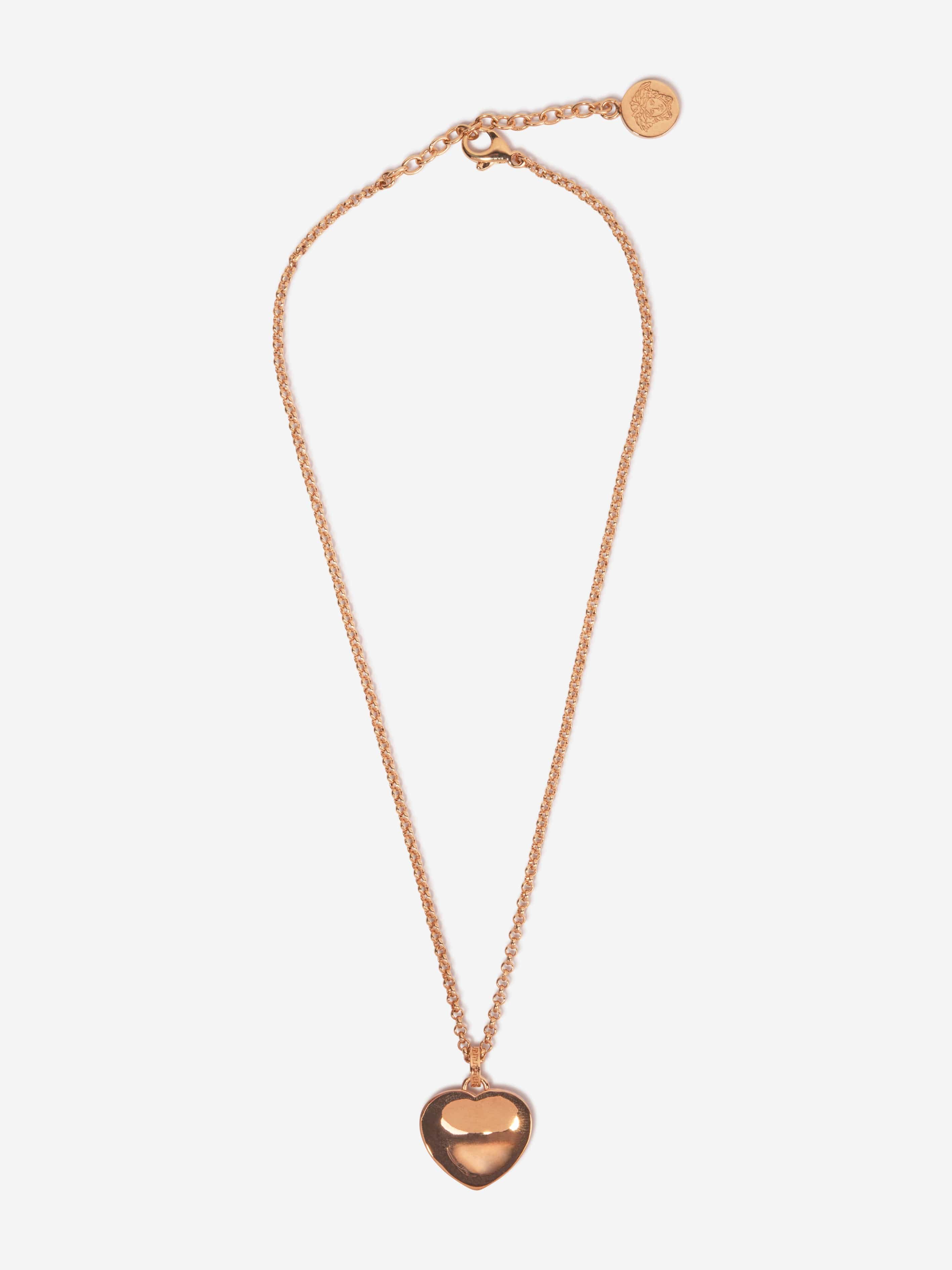 Versace Girls Heart Logo Necklace in Gold