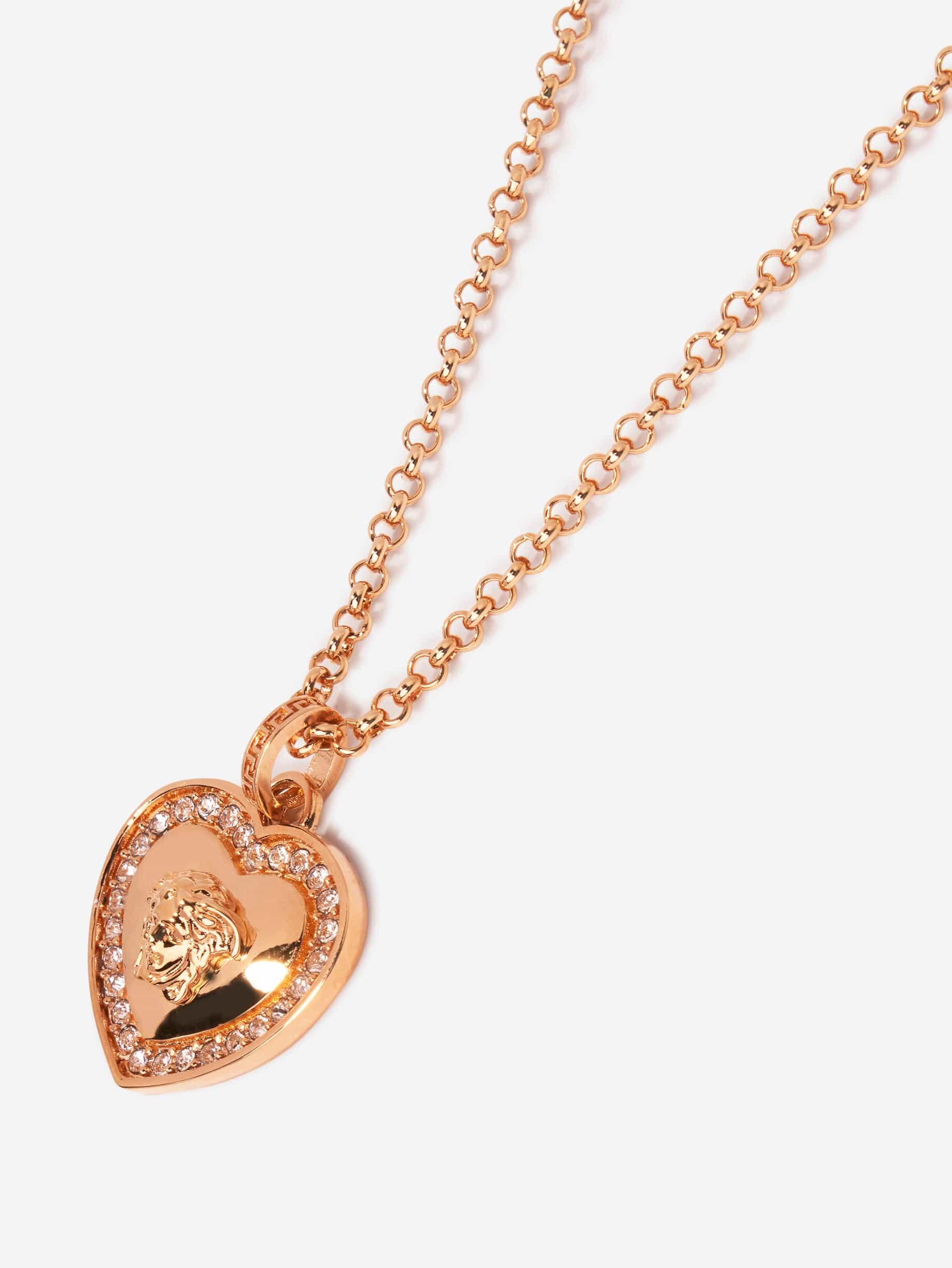 Versace Girls Heart Logo Necklace in Gold