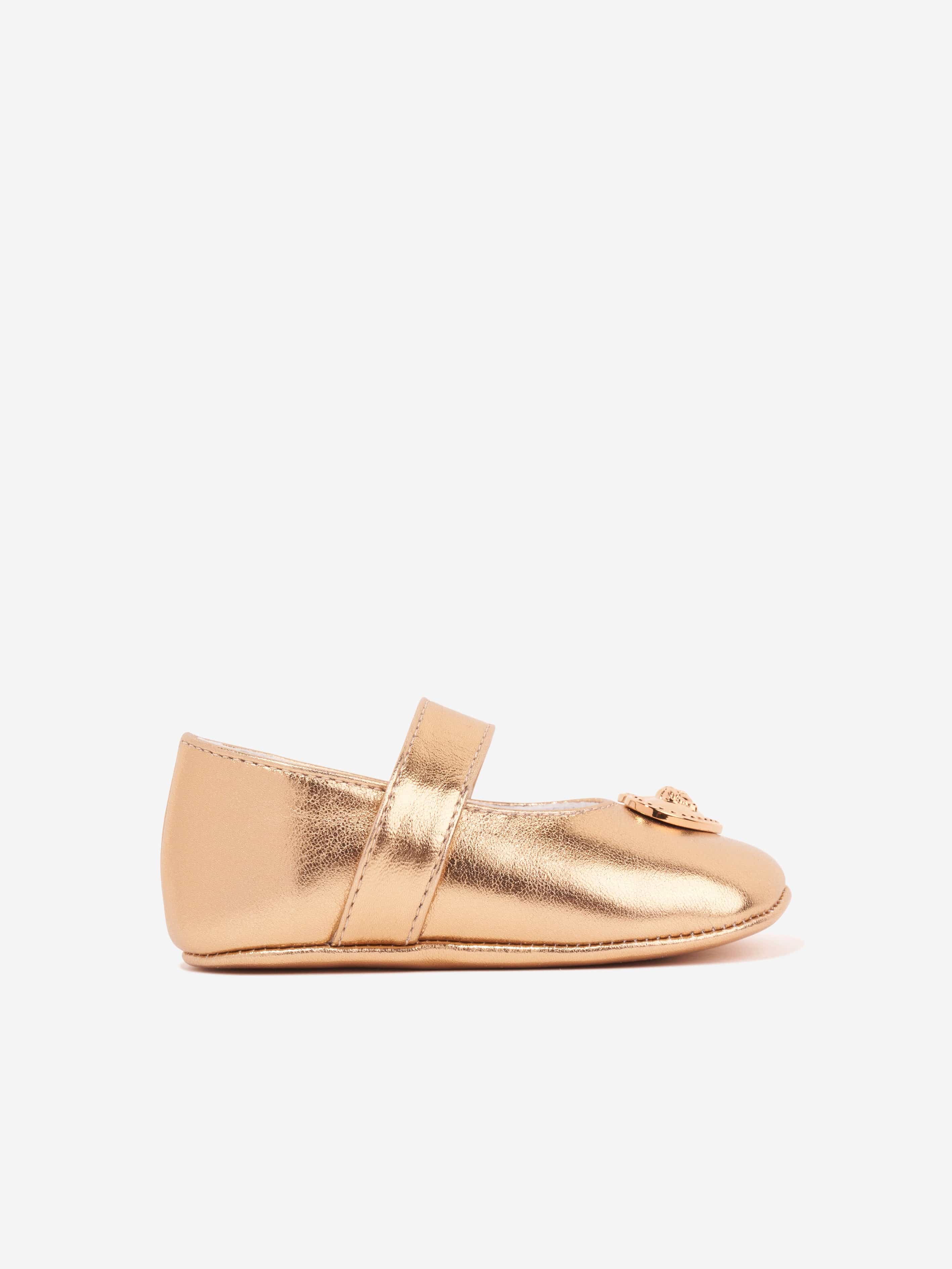 Versace Baby Girls Leather Shoes in Gold