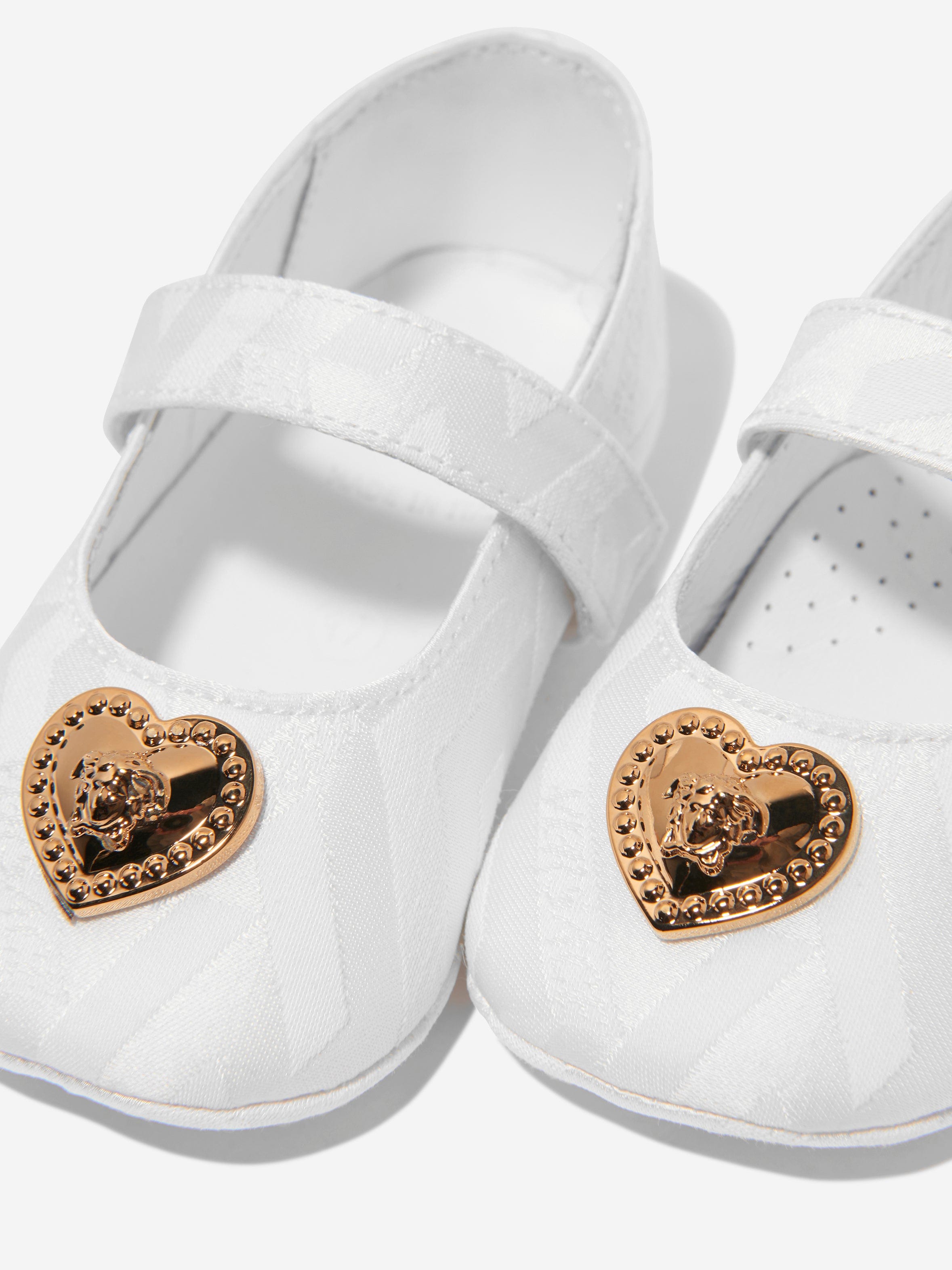 Versace Baby Girls Leather Shoes in White