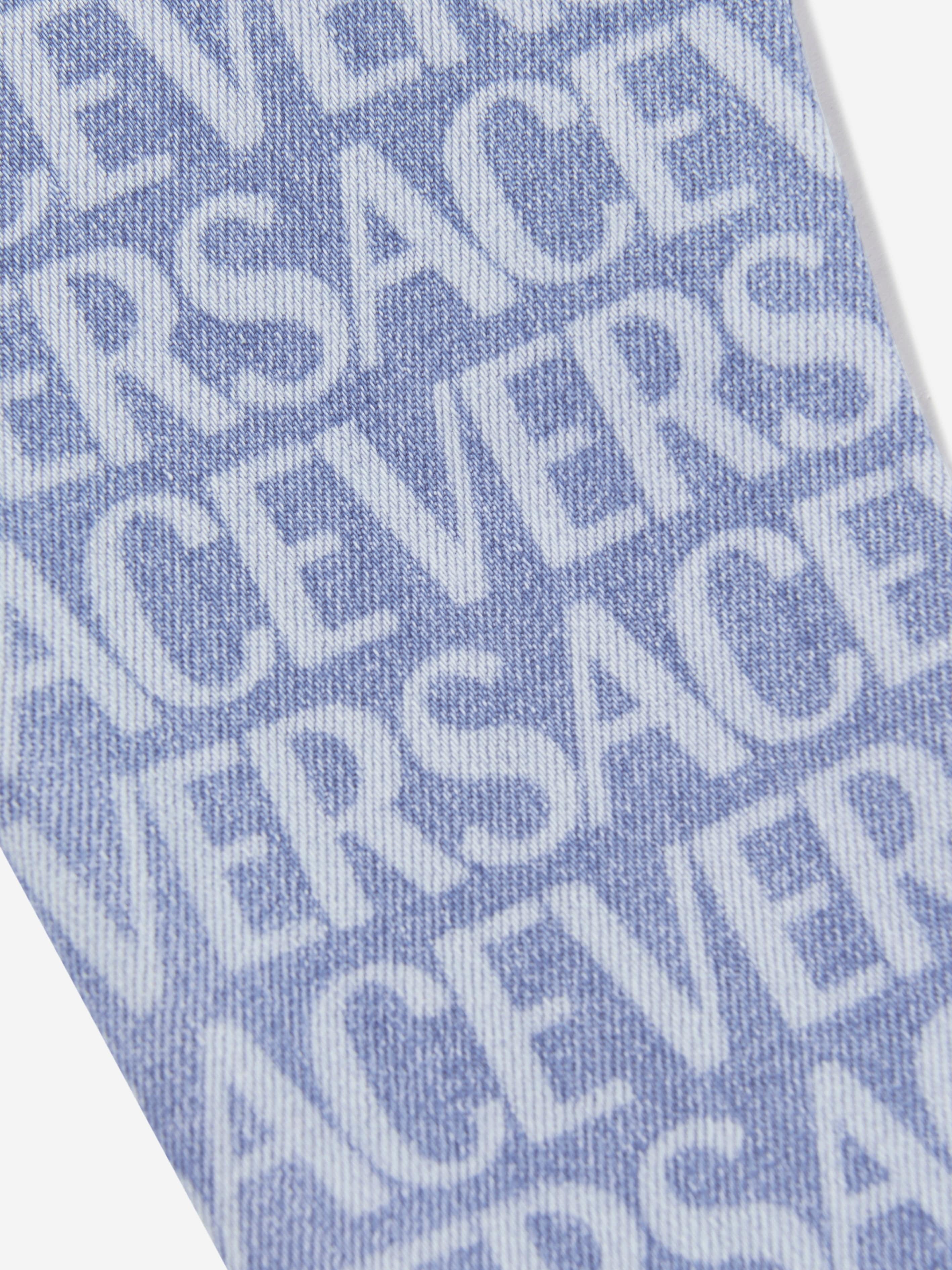 Versace Baby Logo Print Pull On Jeans in Blue