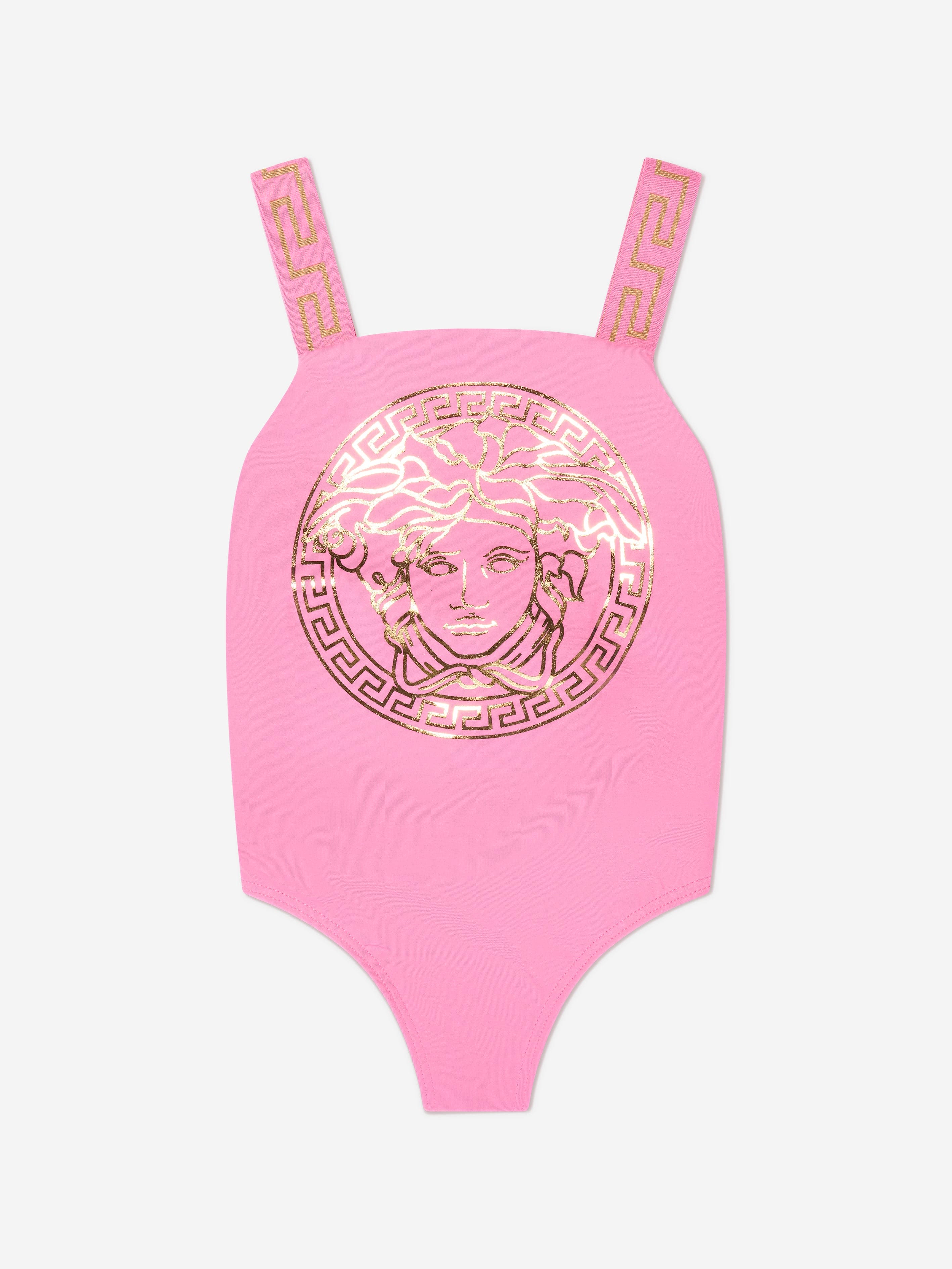 Versace Girls Medusa Logo Swimming Costume in Pink