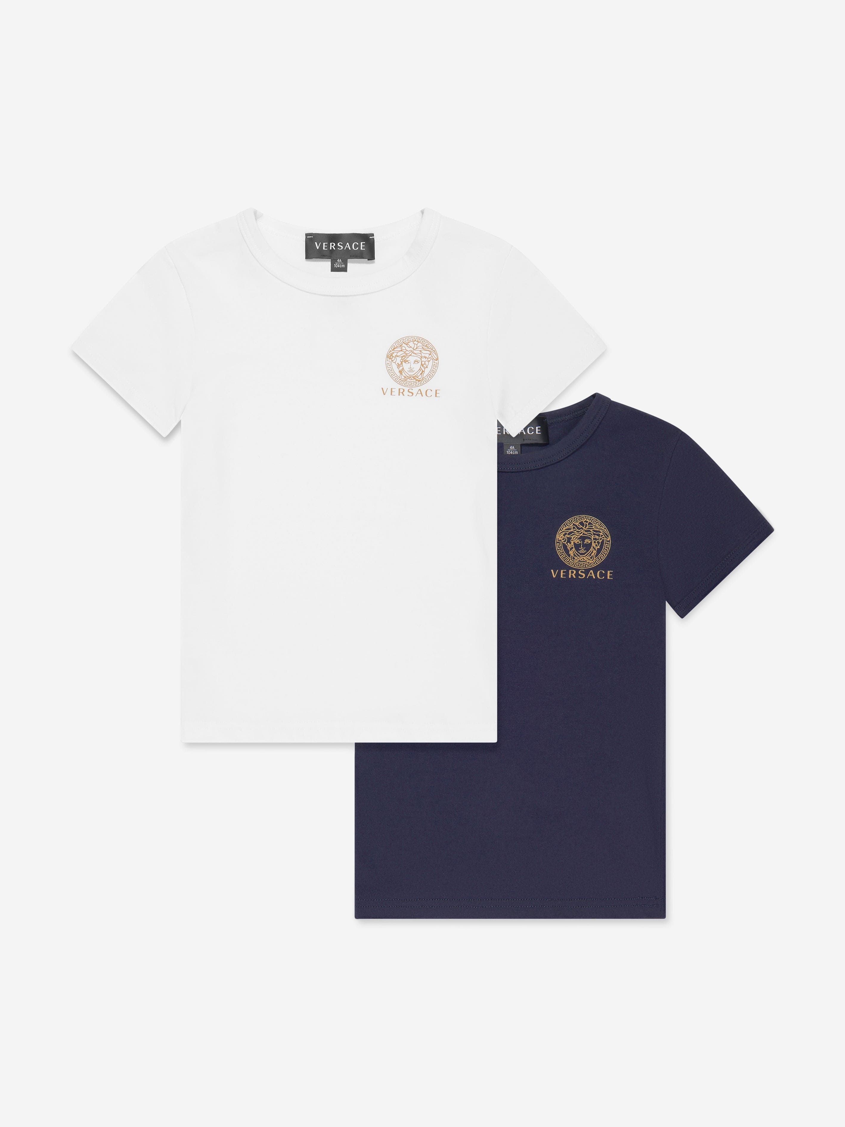 Versace Boys Logo T-Shirt Set (2 Pack) in Blue