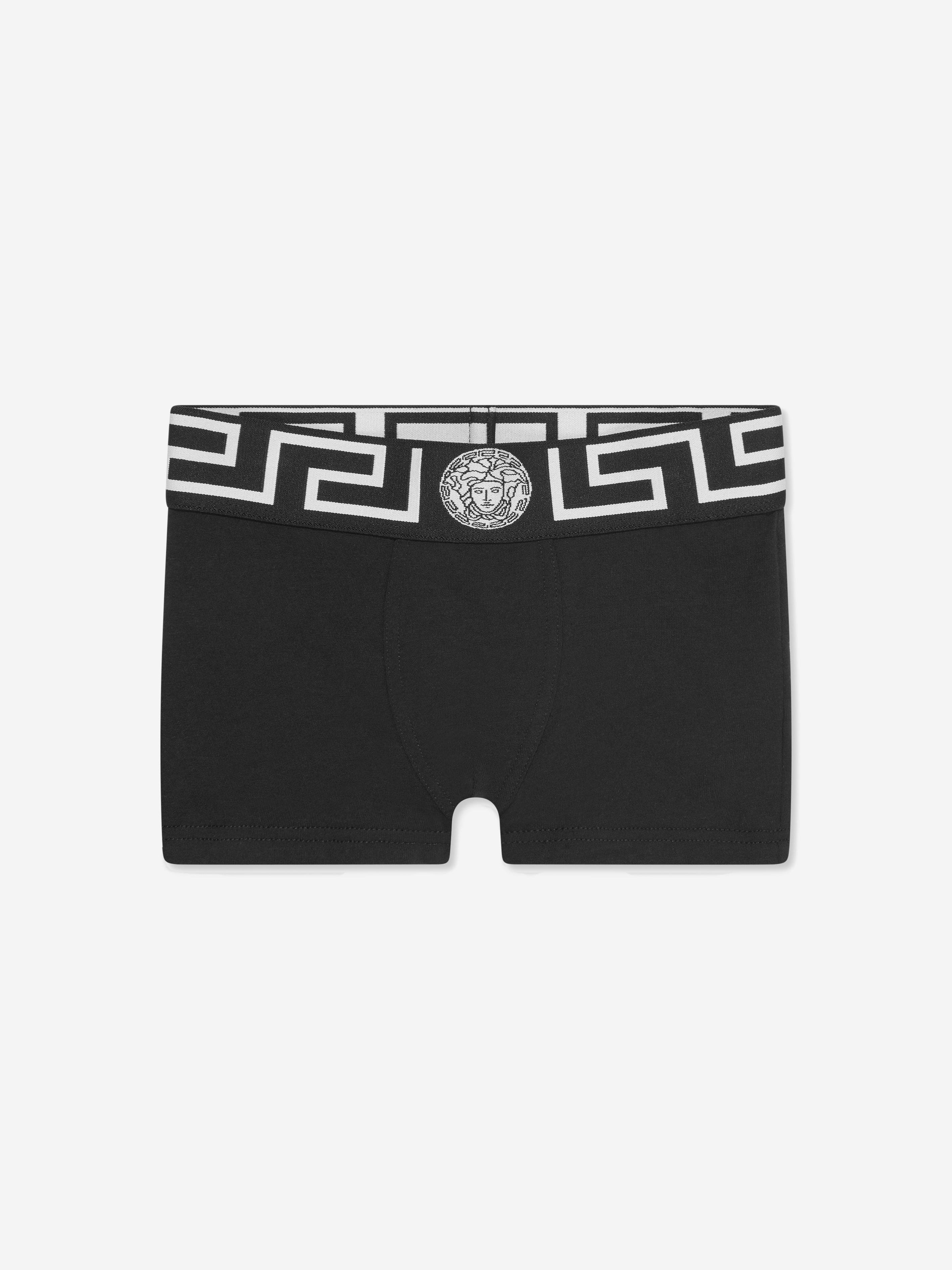 Versace Boys 2 Pack Boxer Shorts Set in Black