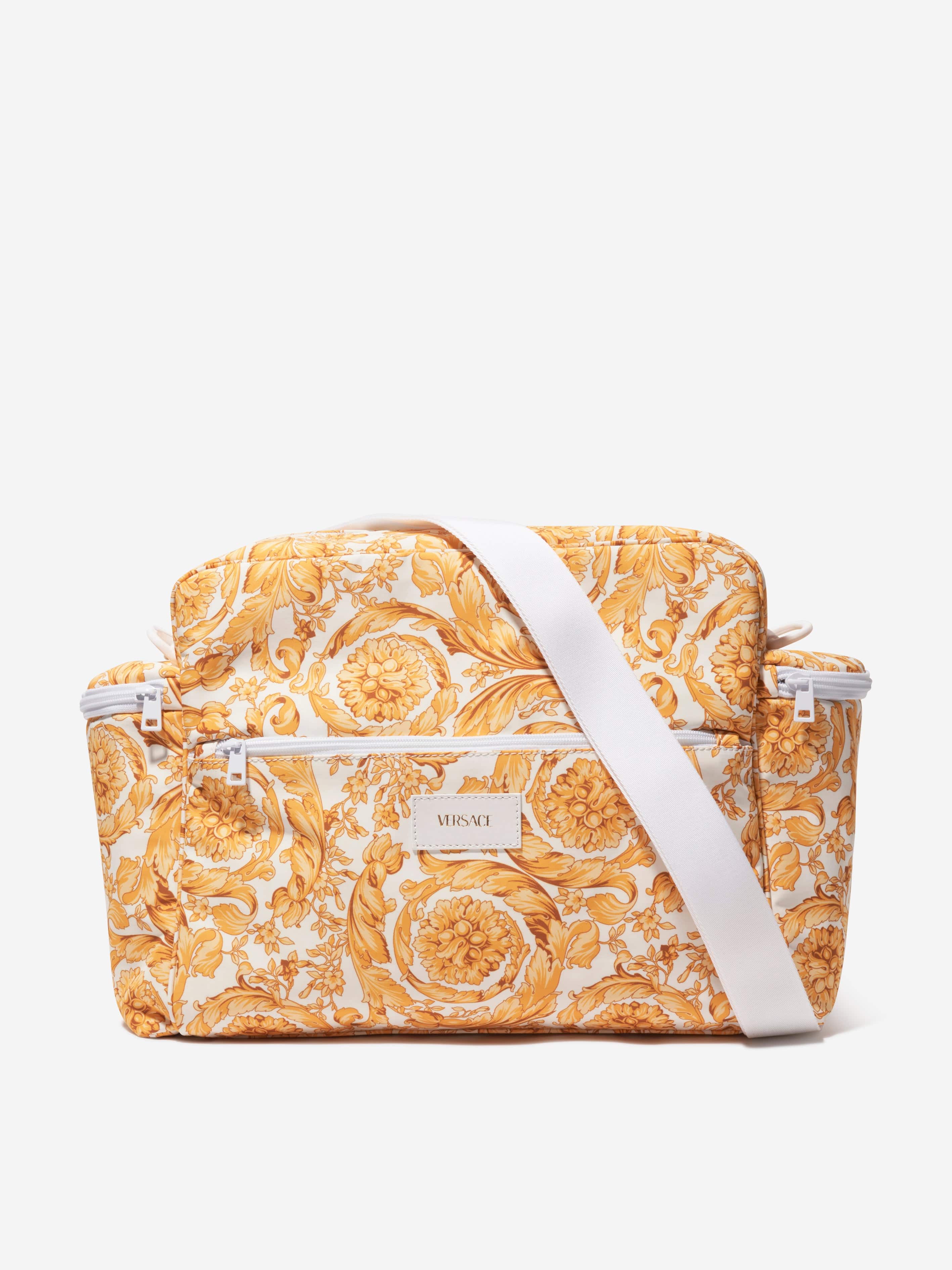 Versace Baby Barocco Print Changing Bag in Gold