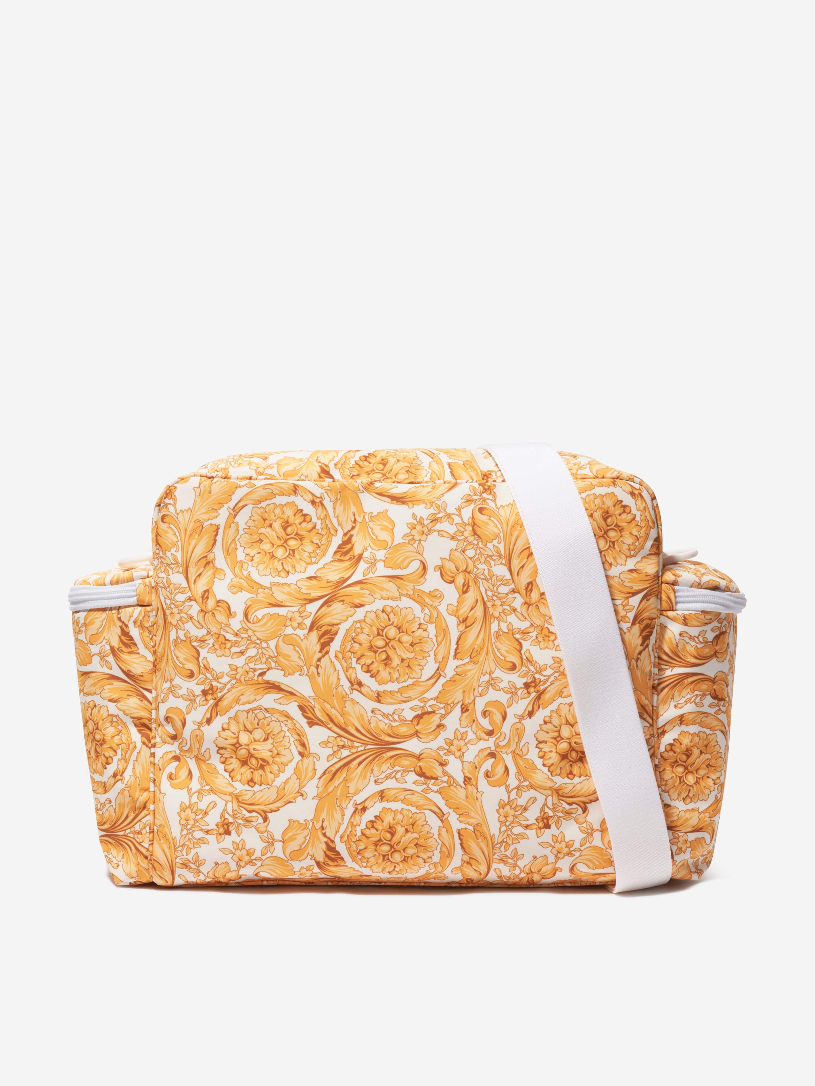 Versace Baby Barocco Print Changing Bag in Gold