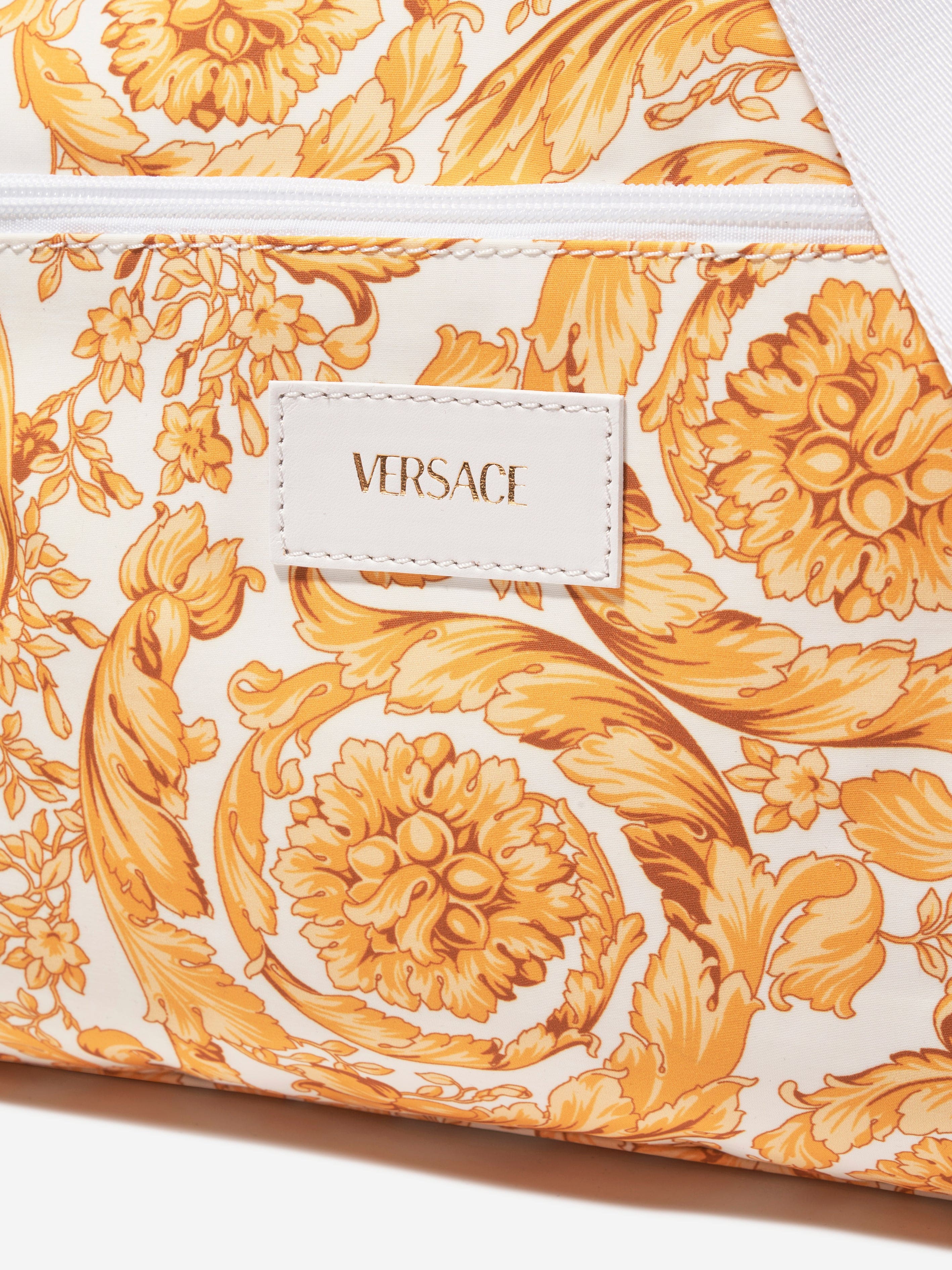 Versace Baby Barocco Print Changing Bag in Gold