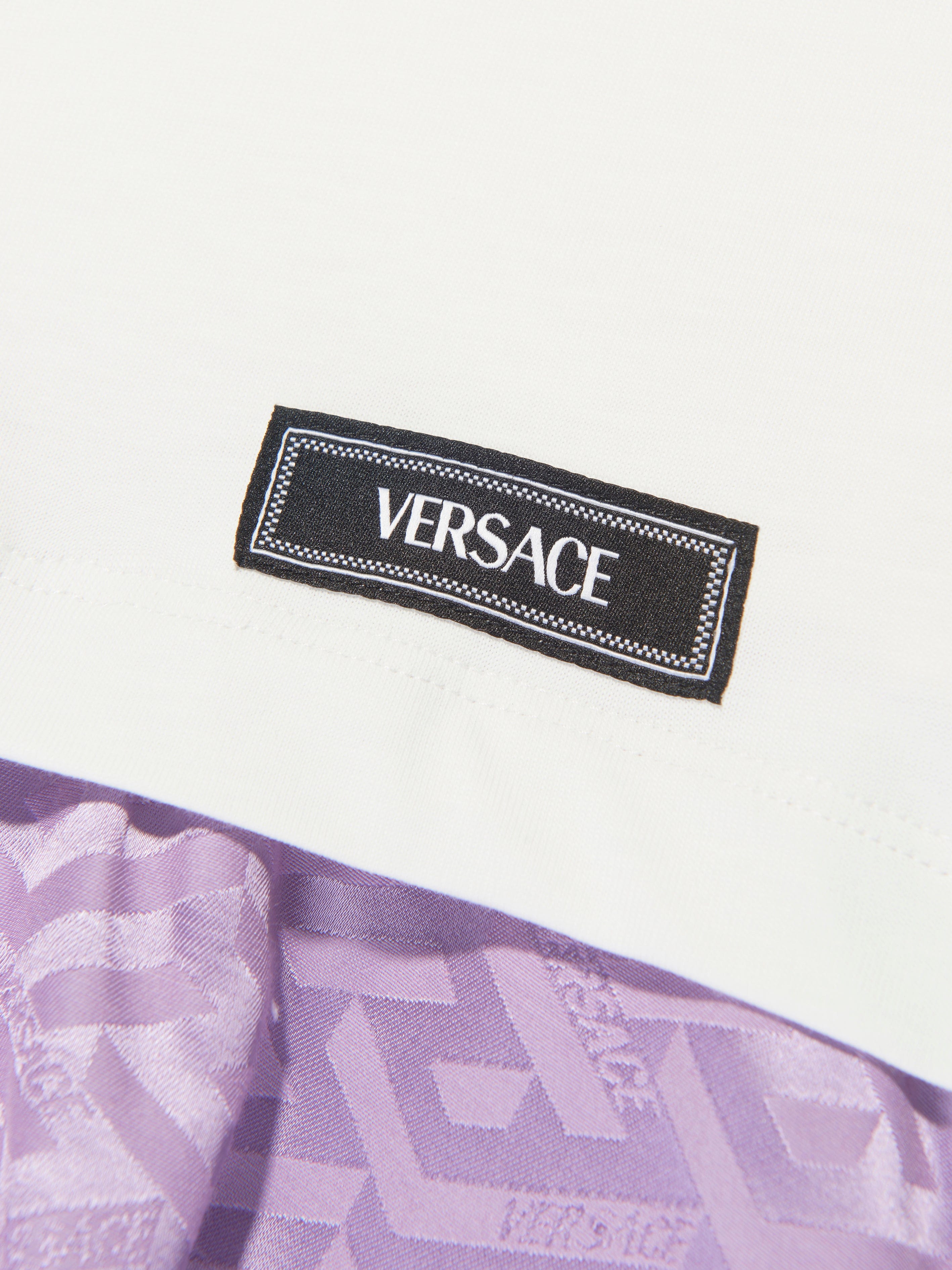 Versace Girls La Greca Jacquard Dress in White