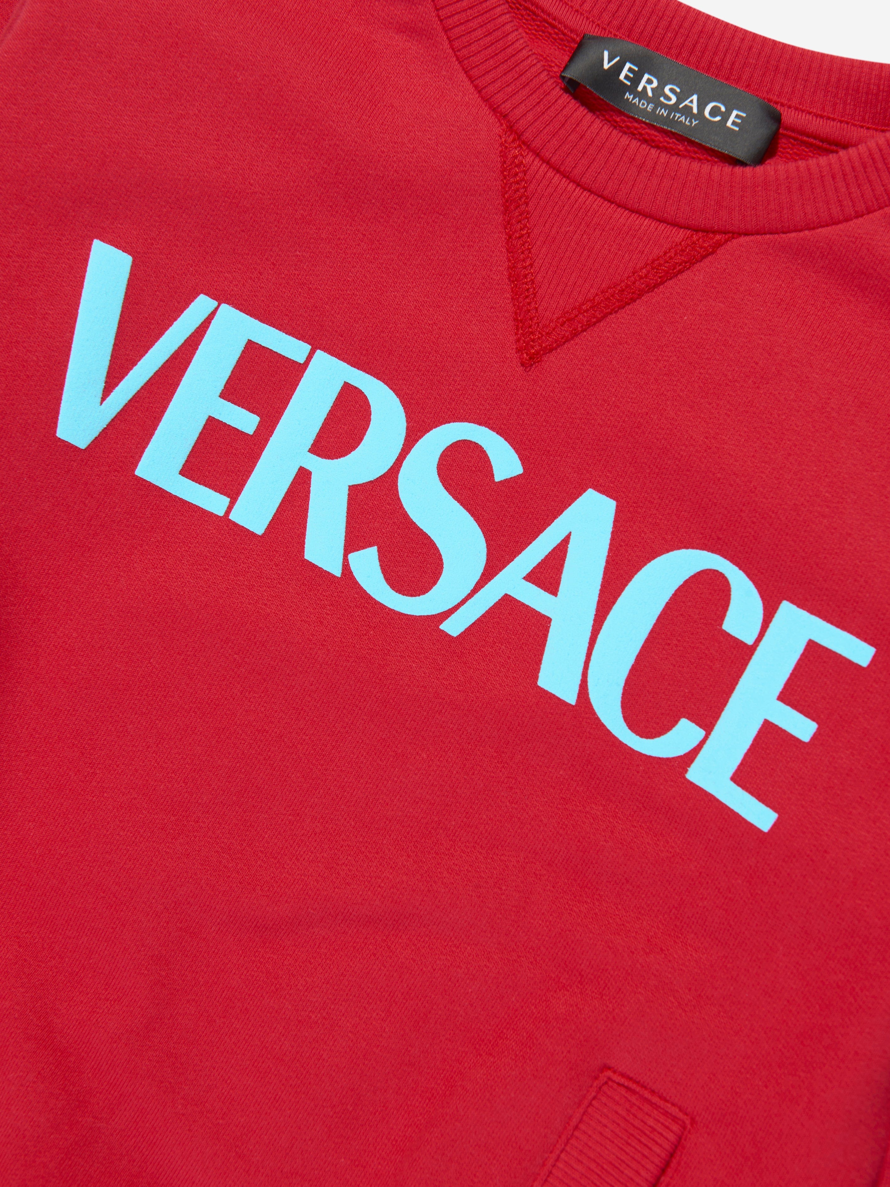 Versace Boys Logo Sweatshirt in Red