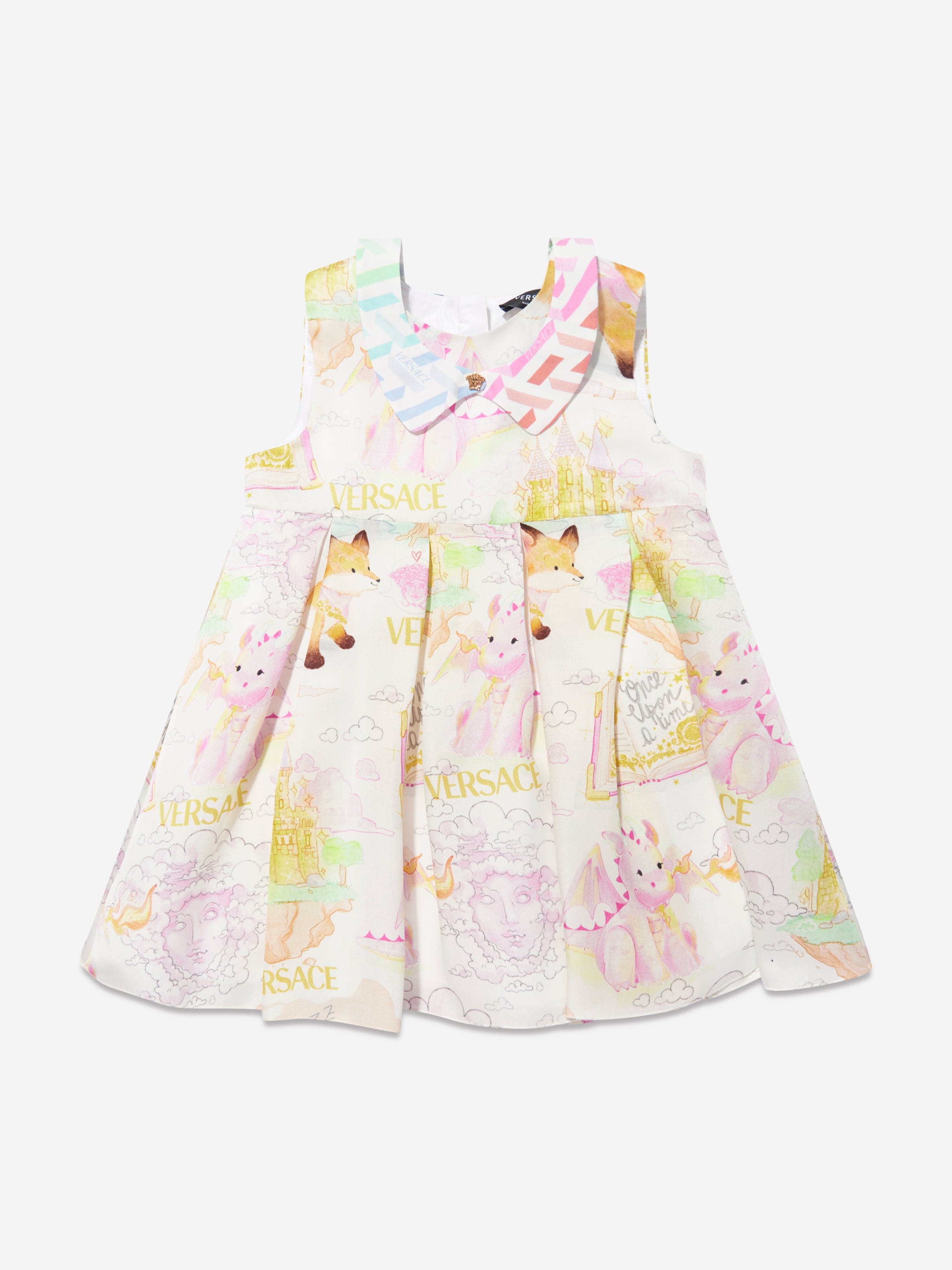 Versace Baby Girls Silk Dress And Knickers Set in Multicolour