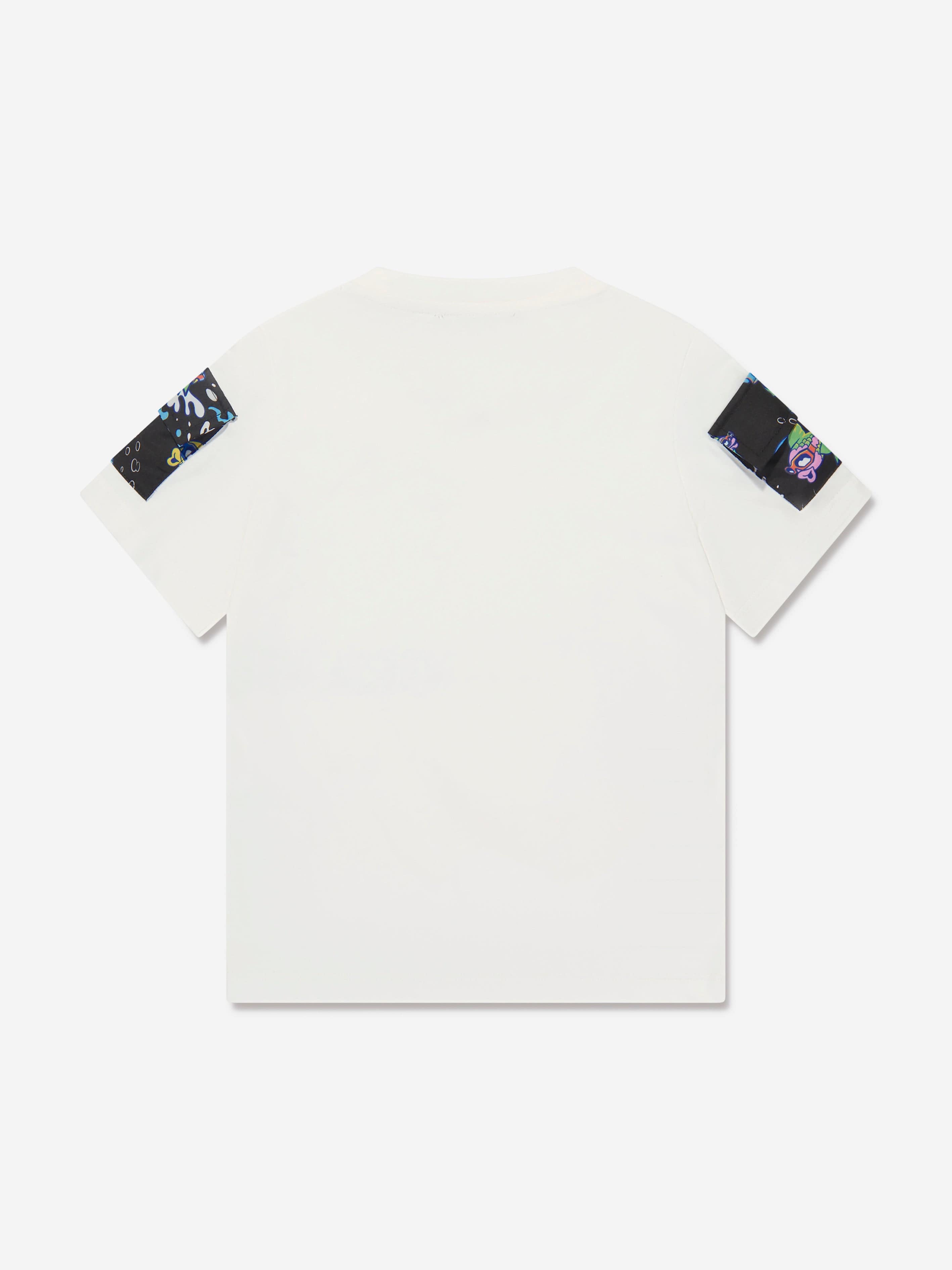 Versace Boys Crocodile Pocket Sleeve T-Shirt in White