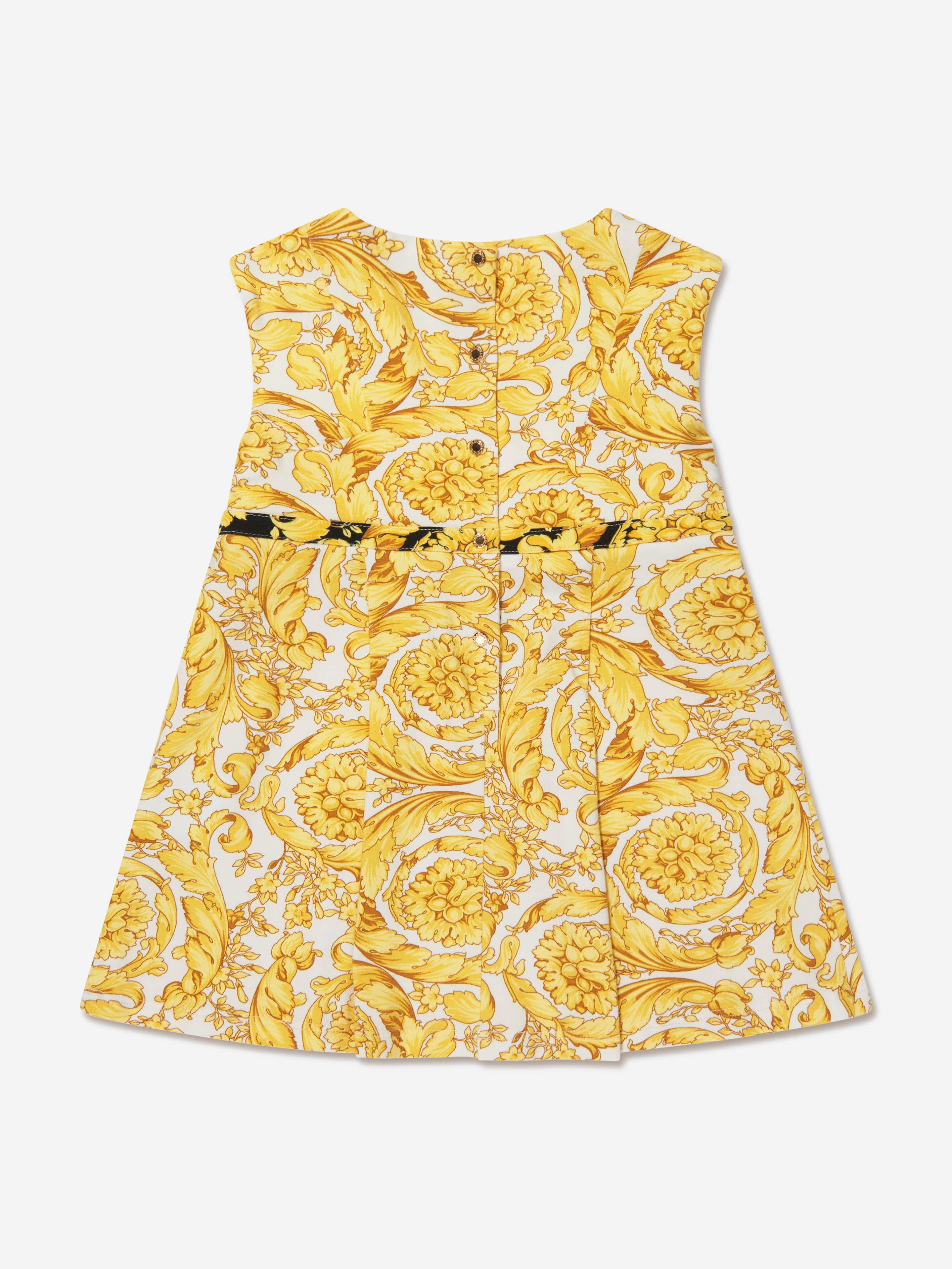 Versace Baby Girls Sleeveless Barocco Dress in Gold