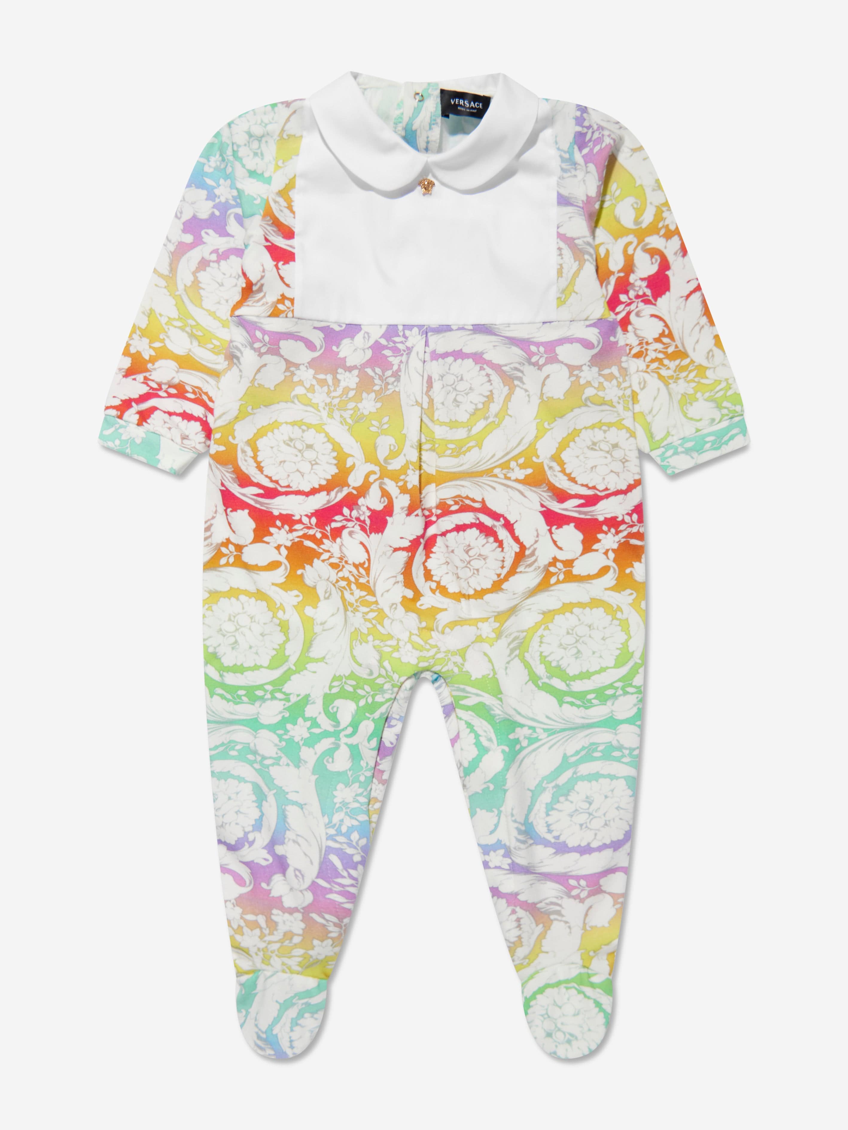 Versace Baby Logo Babygrow And Hat Gift Set in Multicolour