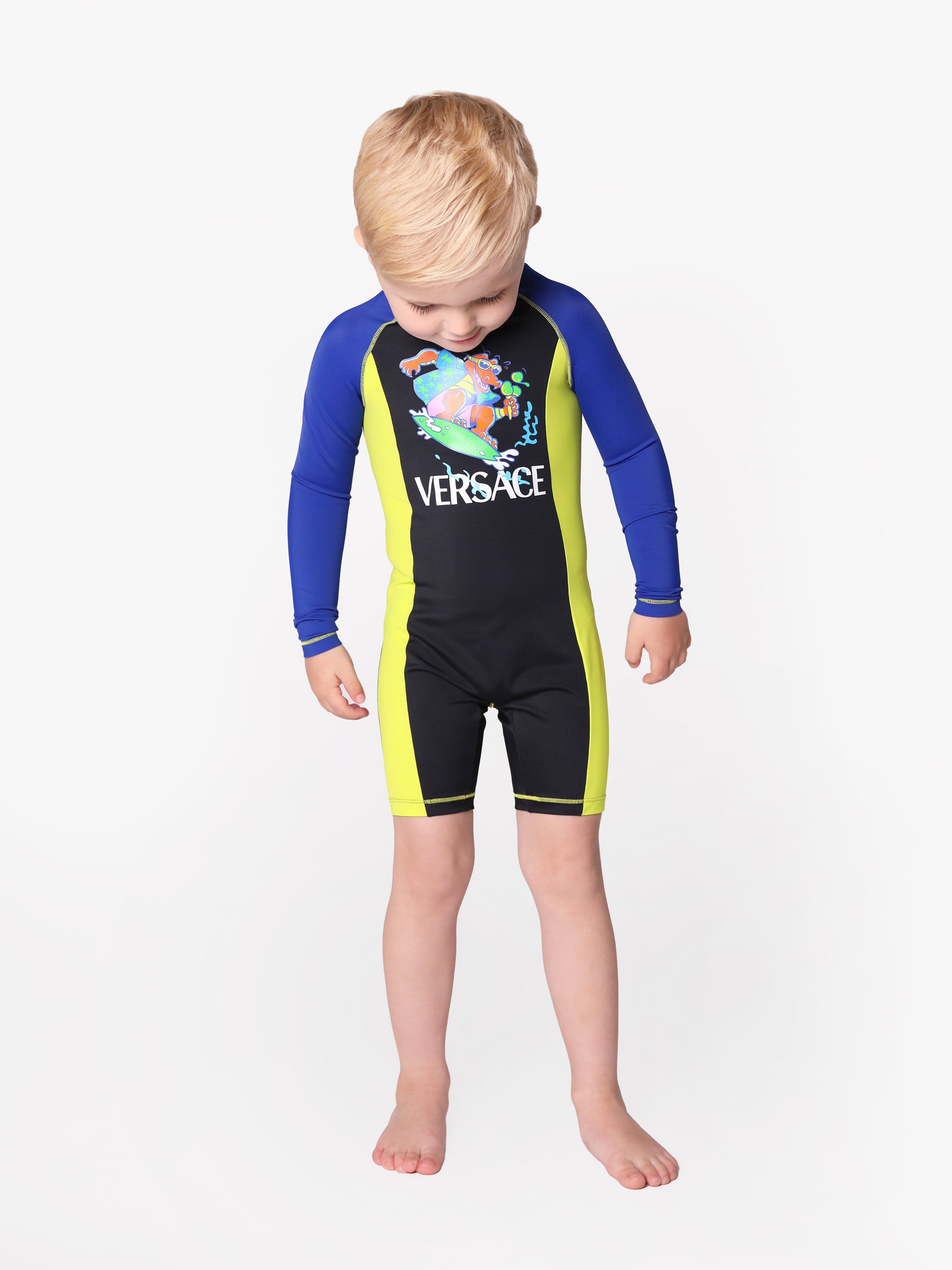 Versace Boys Crocodile Logo Wetsuit in Multicolour