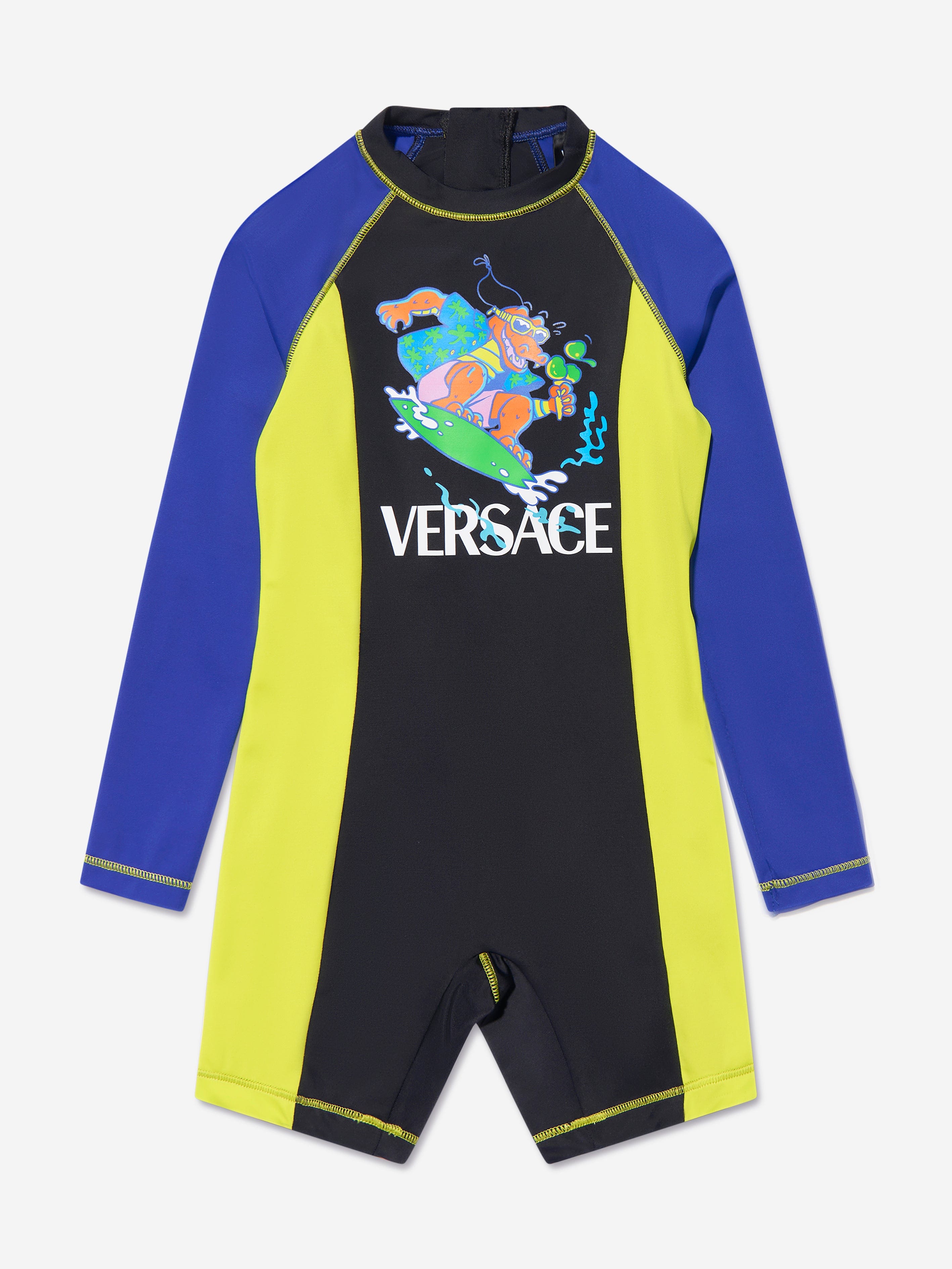 Versace Boys Crocodile Logo Wetsuit in Multicolour