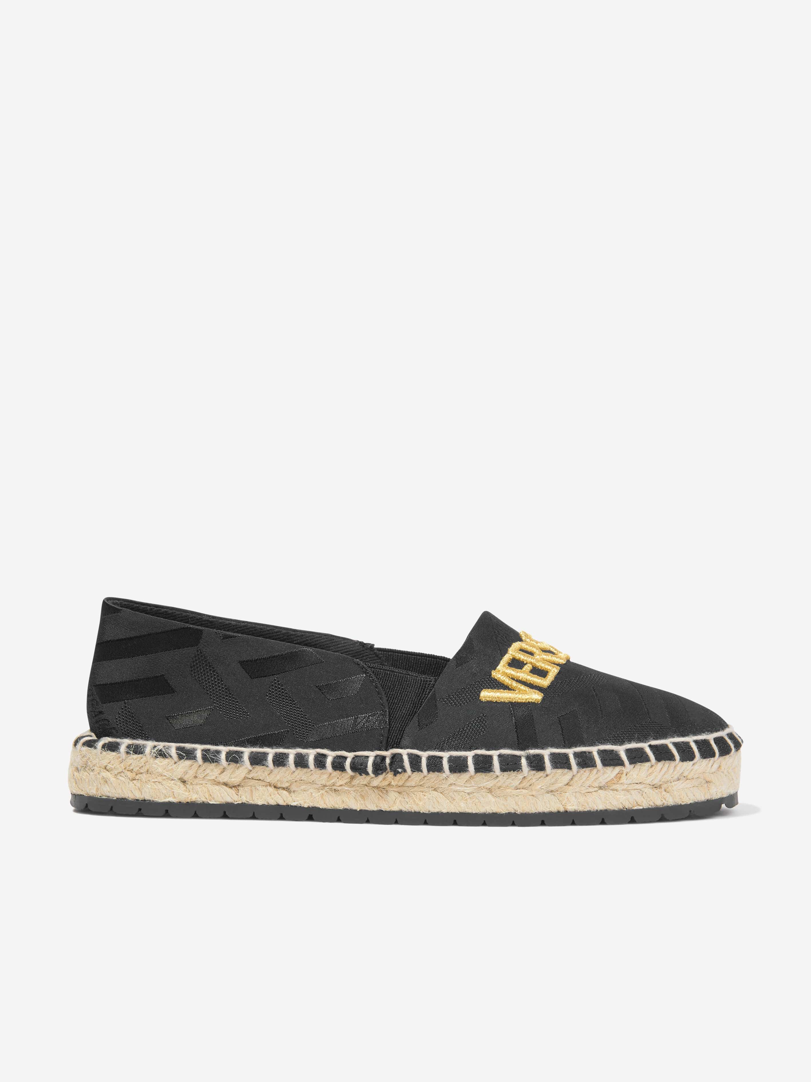 Versace Kids Logo Espadrilles in Black