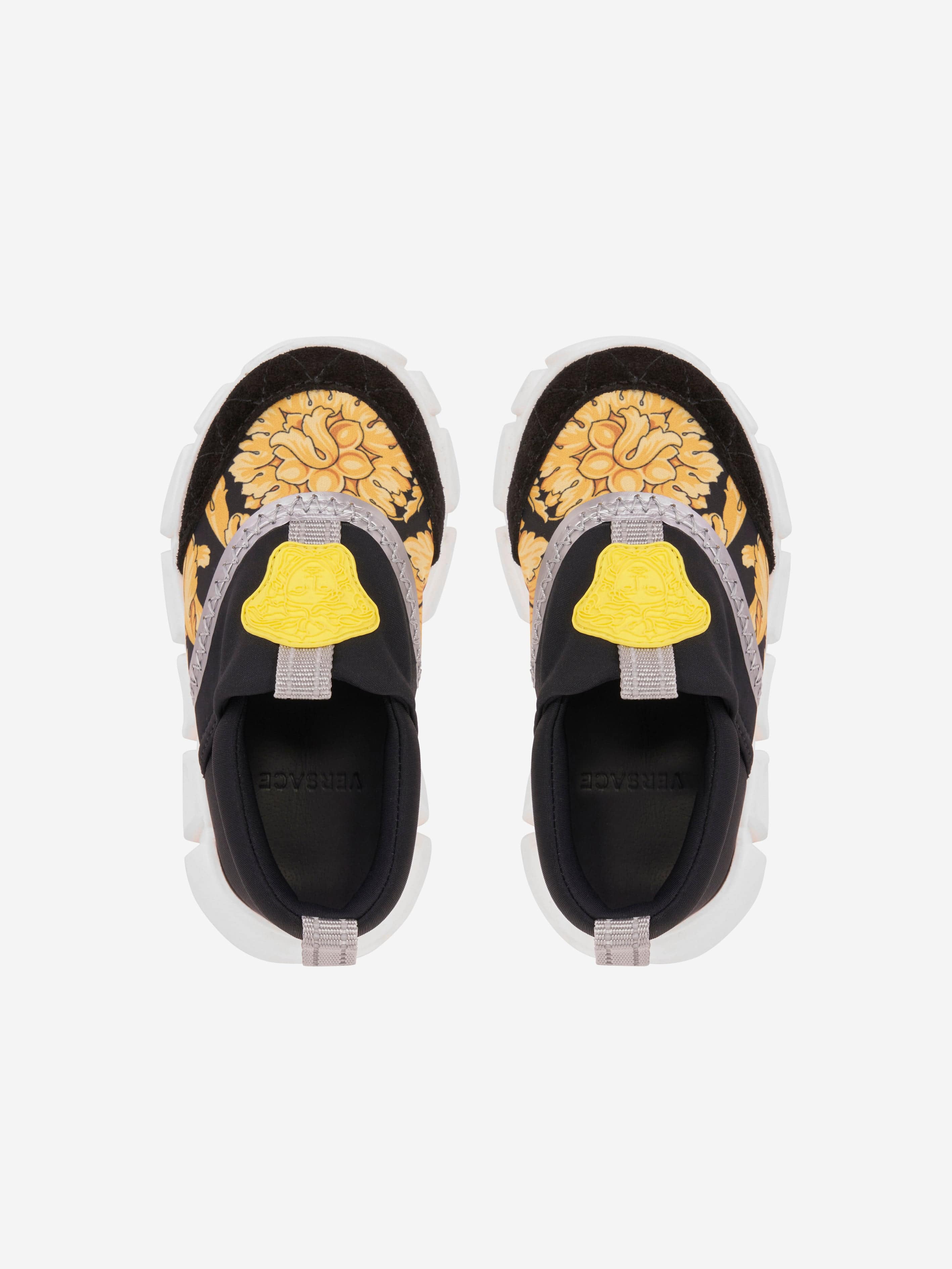 Versace Kids Barocco Slip On Trainers in Black