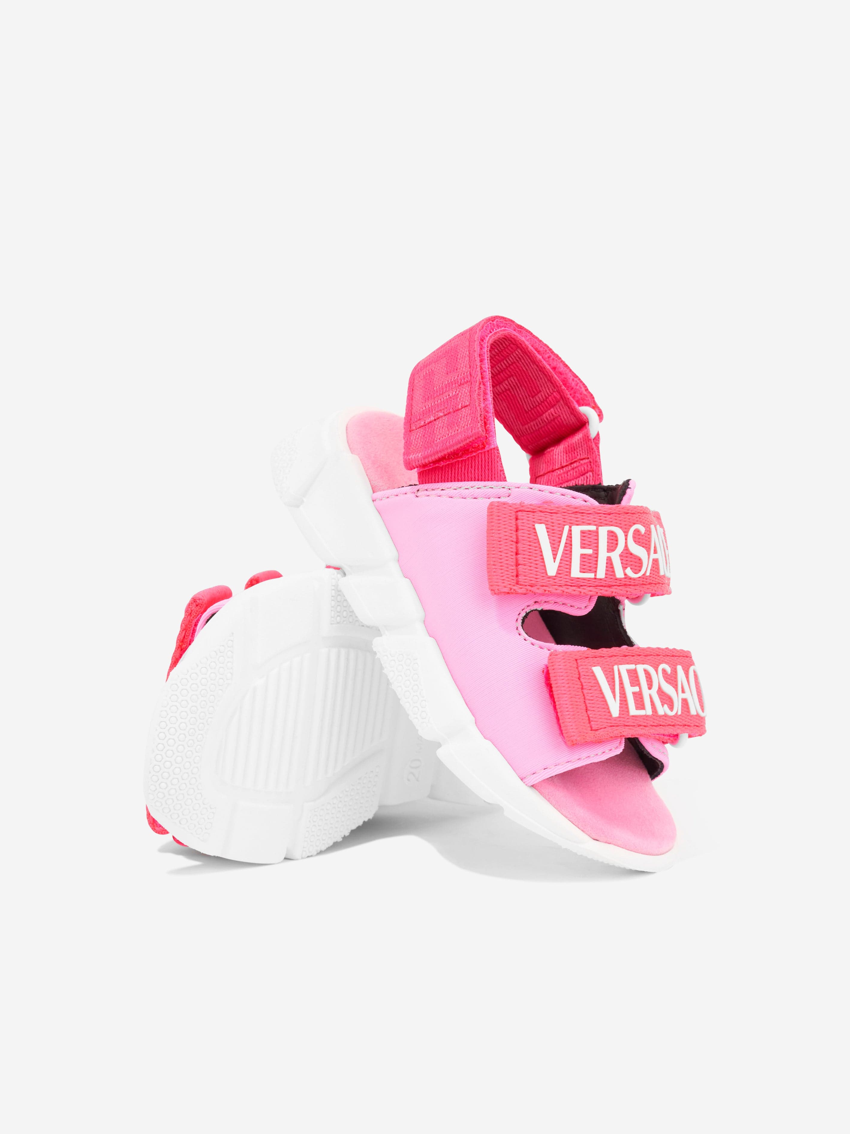 Versace Girls Logo Strap Sandals in Pink