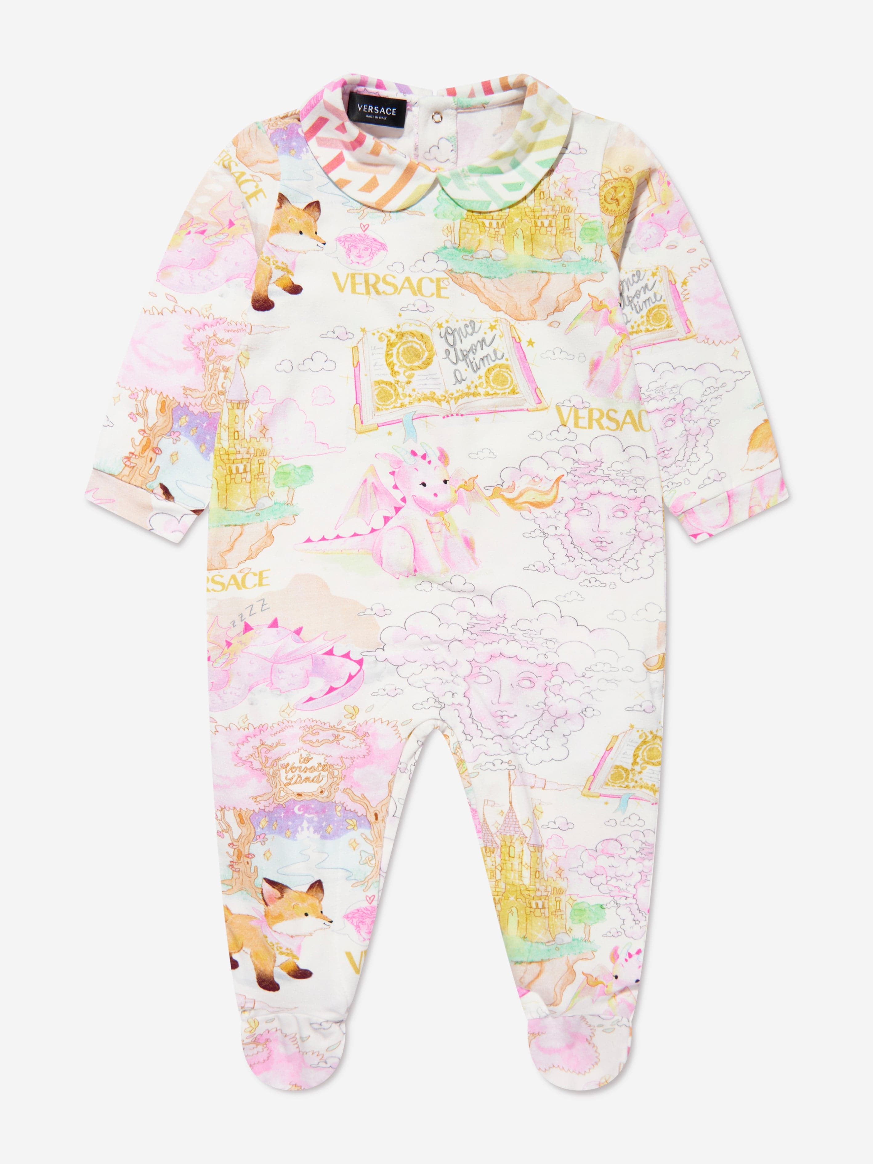 Versace Baby Girls Babygrow And Hat Gift Set in Multicolour