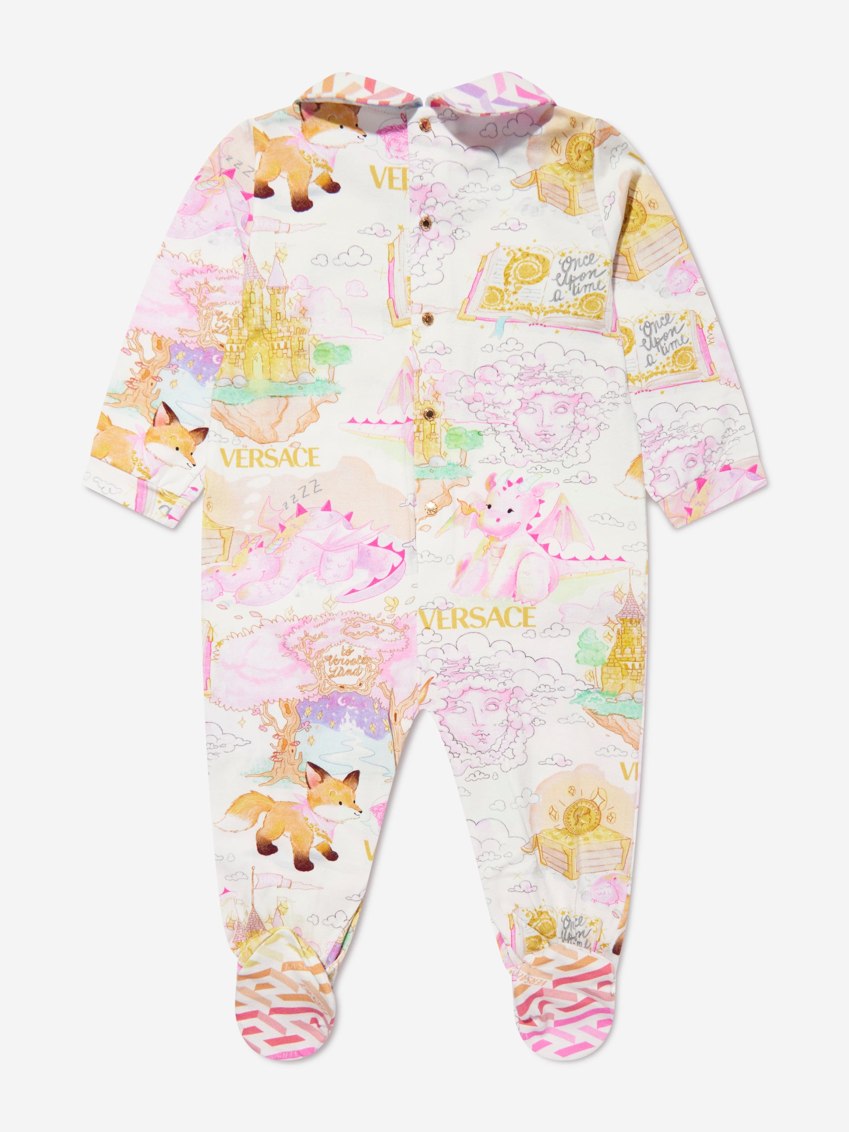 Versace Baby Girls Babygrow And Hat Gift Set in Multicolour