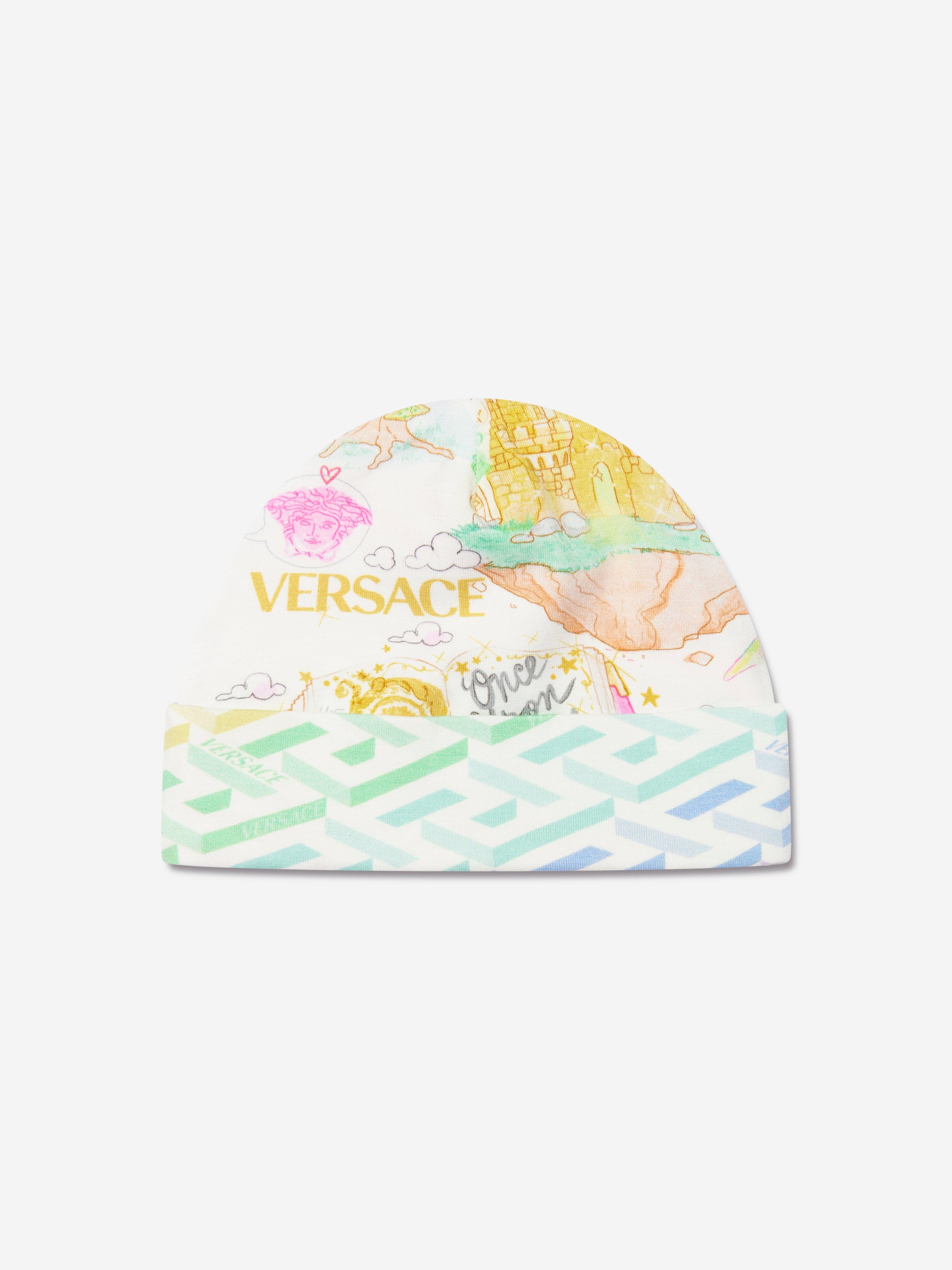 Versace Baby Girls Babygrow And Hat Gift Set in Multicolour