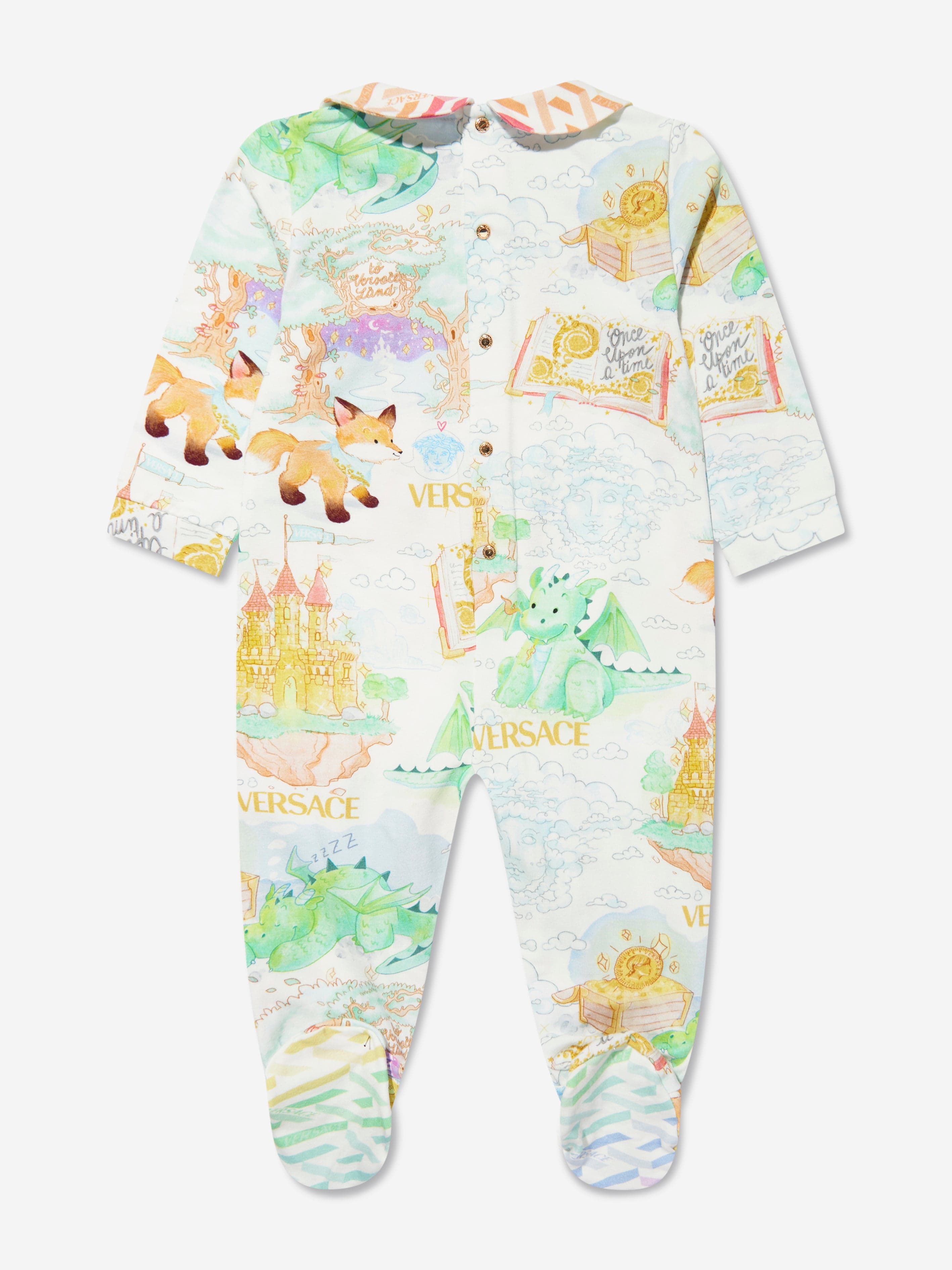 Versace Baby Boys Babygrow And Hat Gift Set in Multicolour