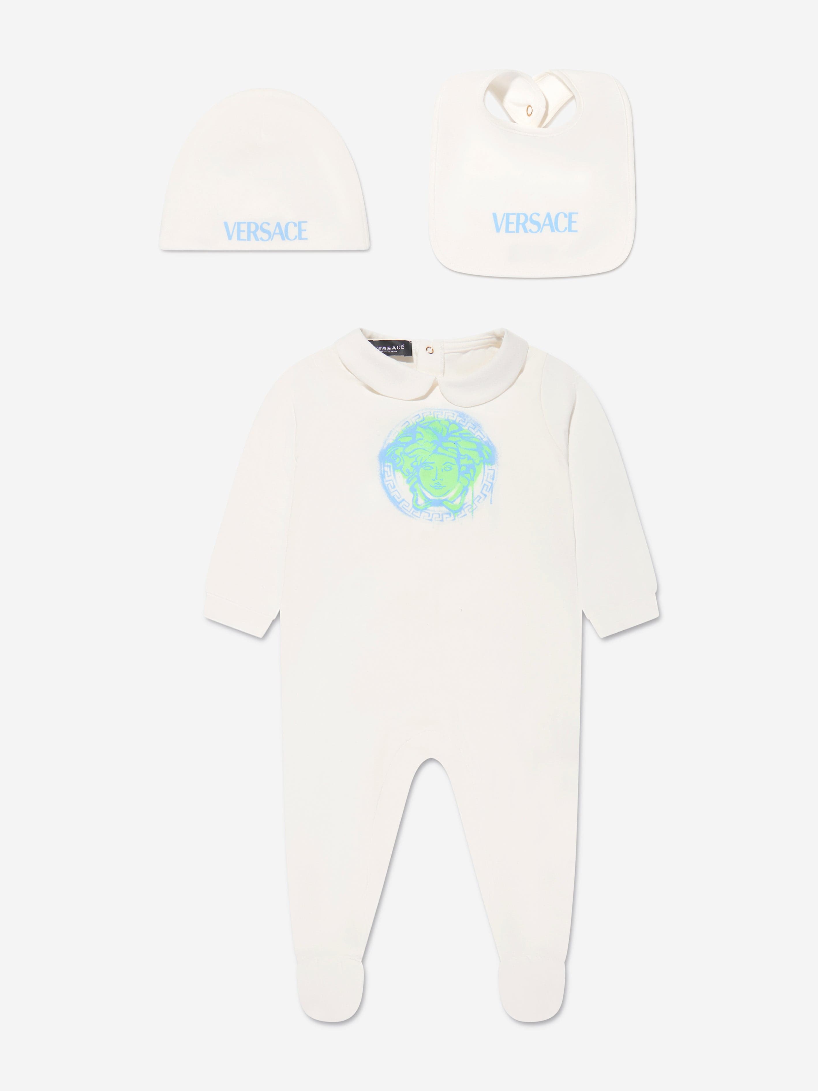 Versace Baby Boys Babygrow Gift Set (3 Piece) in White