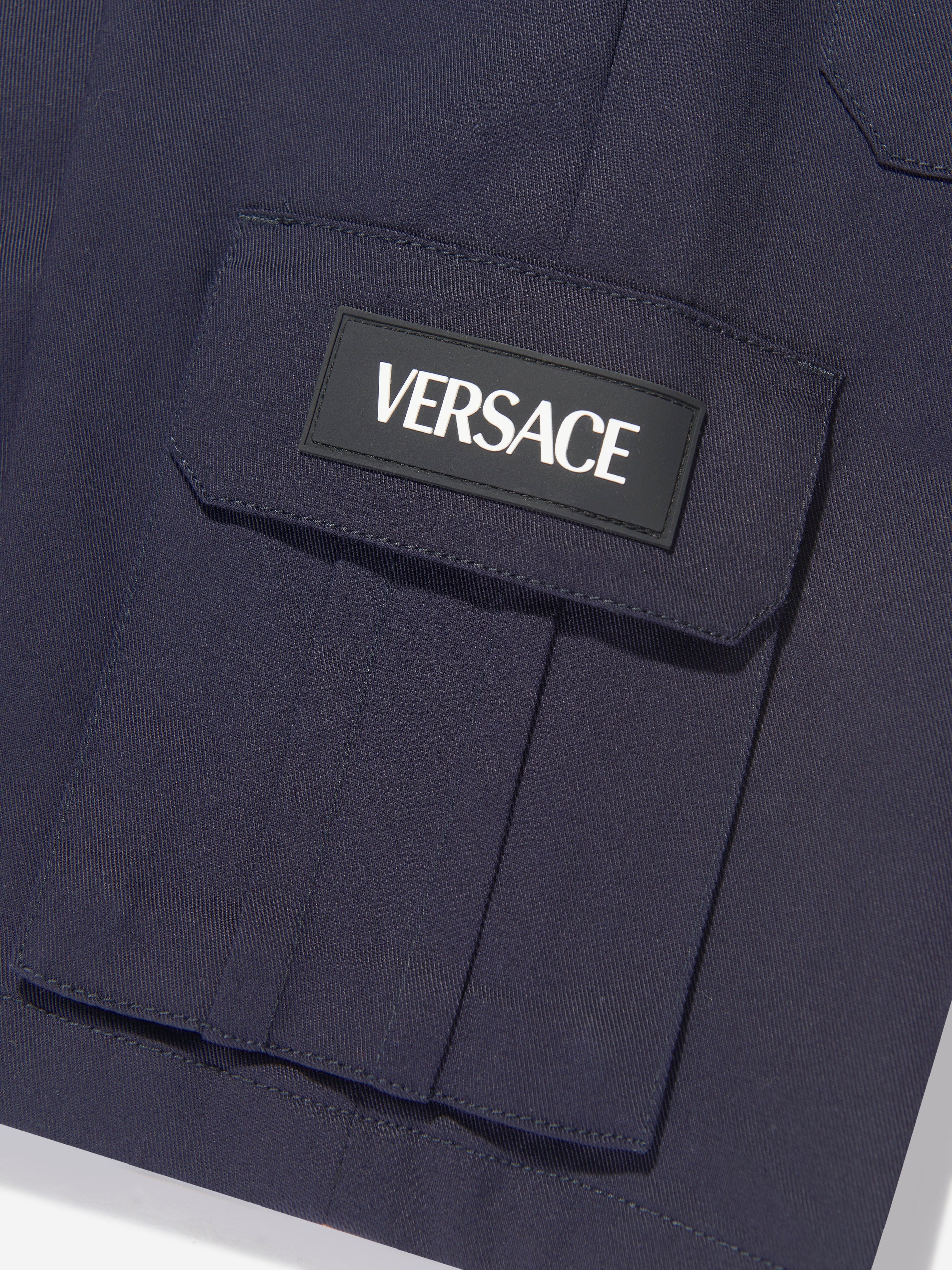 Versace Boys La Greca Pocket Shorts in Navy