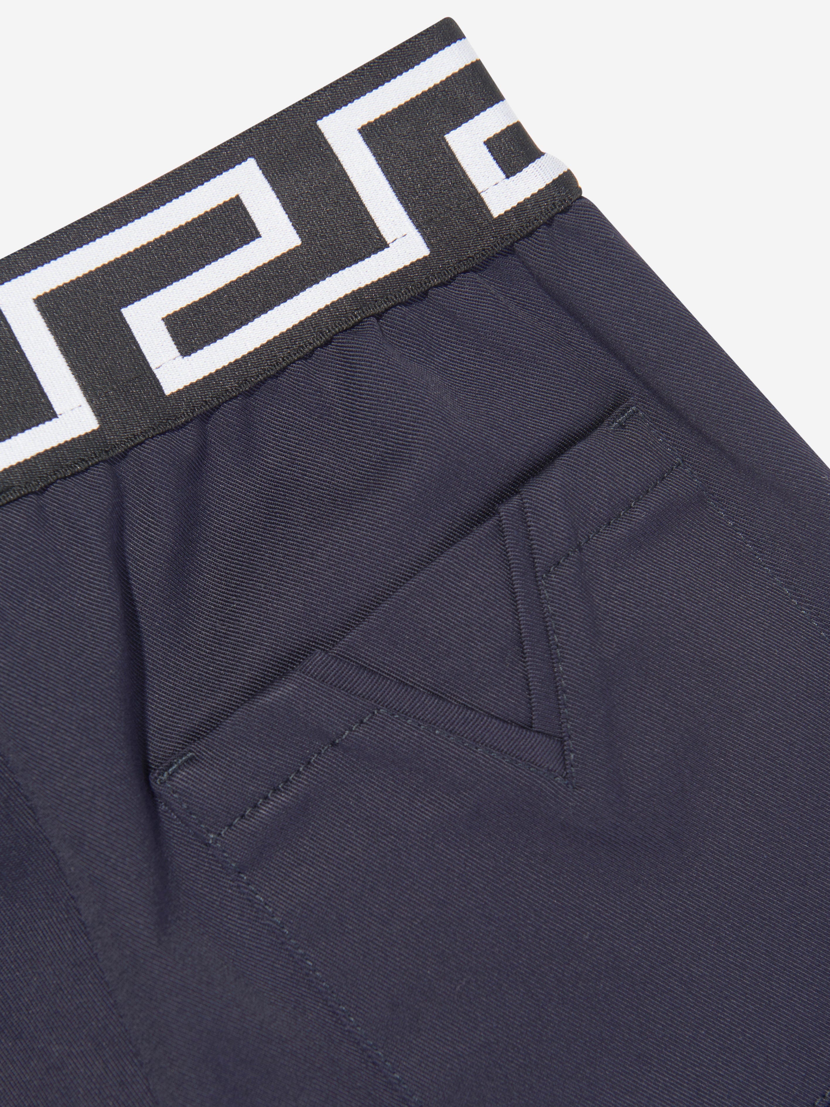 Versace Boys La Greca Pocket Shorts in Navy