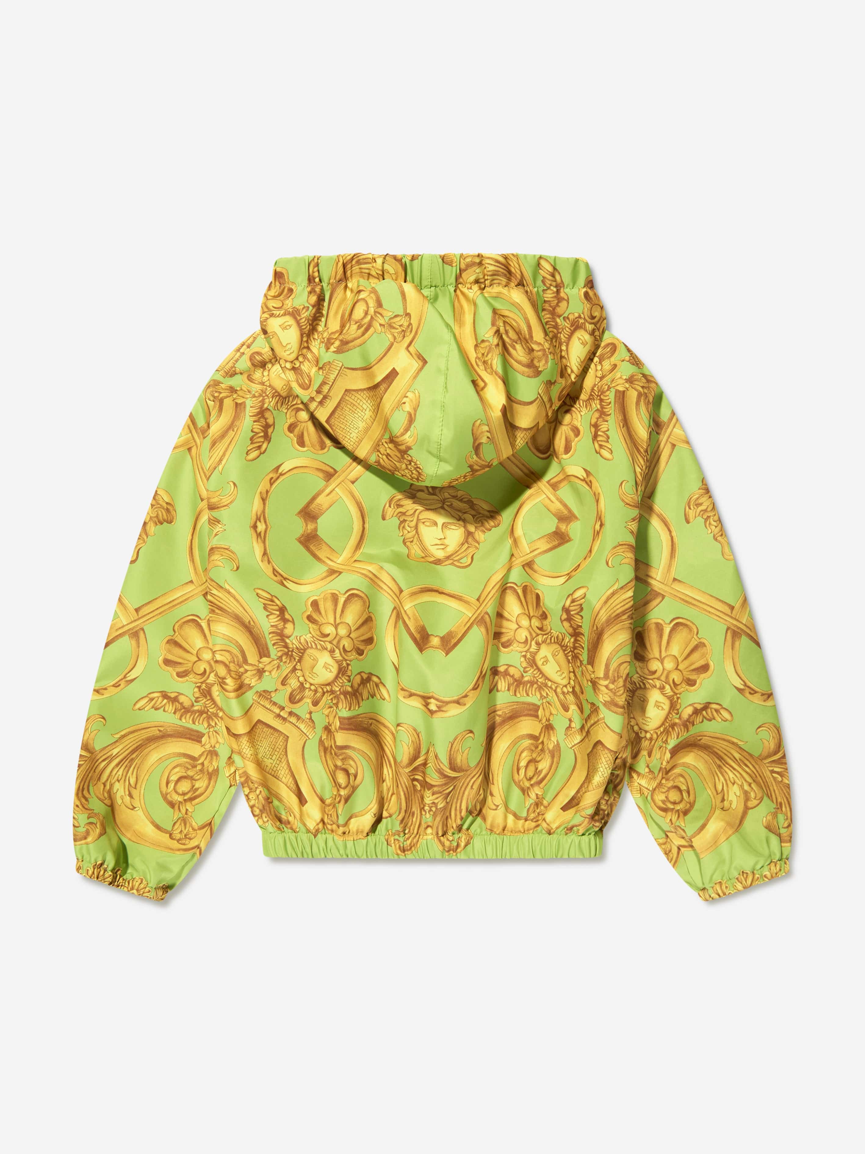 Versace Boys Barocco Zip Up Jacket in Lime