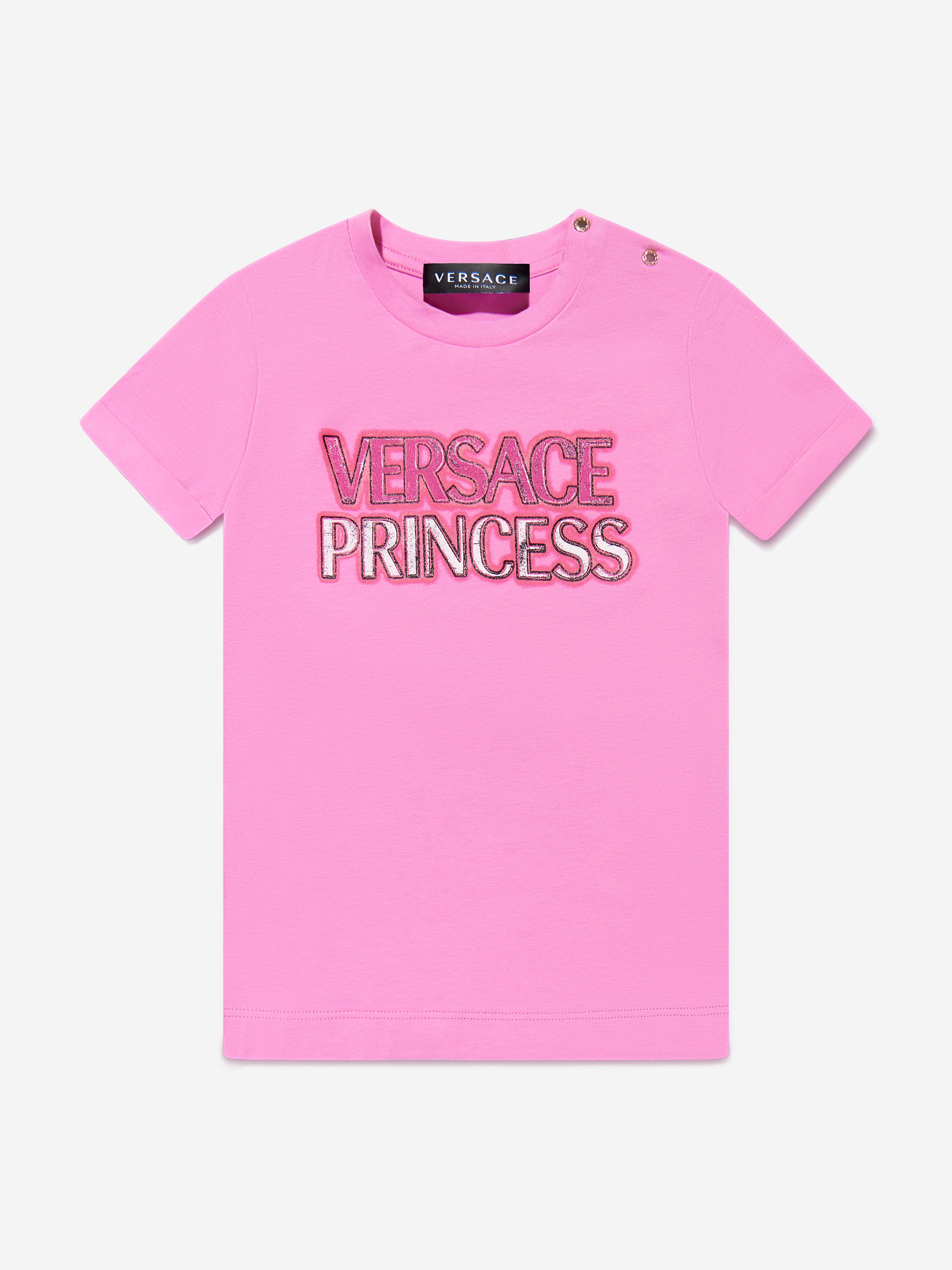 Versace Baby Girls Princess Logo Dress in Pink