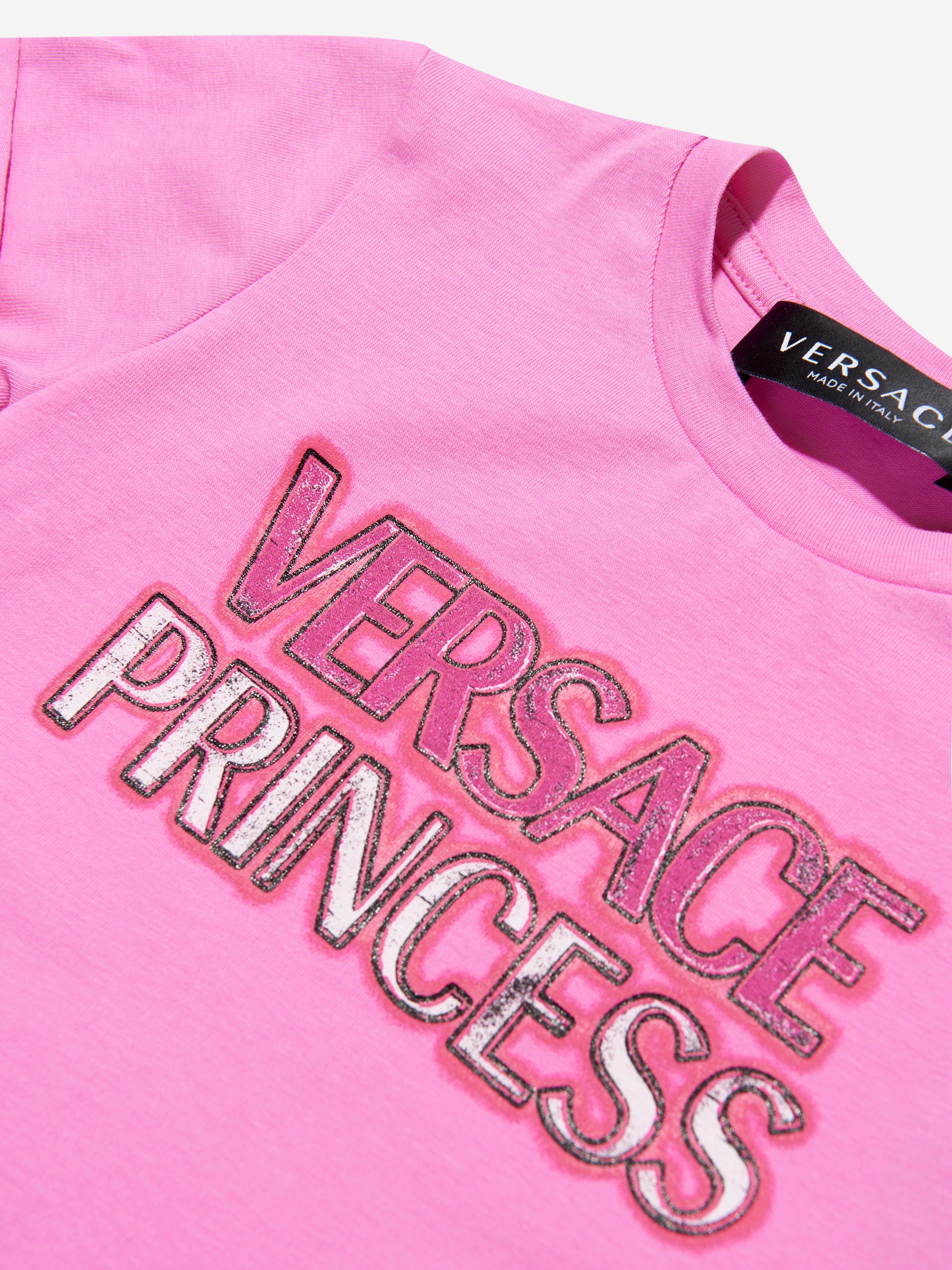 Versace Baby Girls Princess Logo Dress in Pink