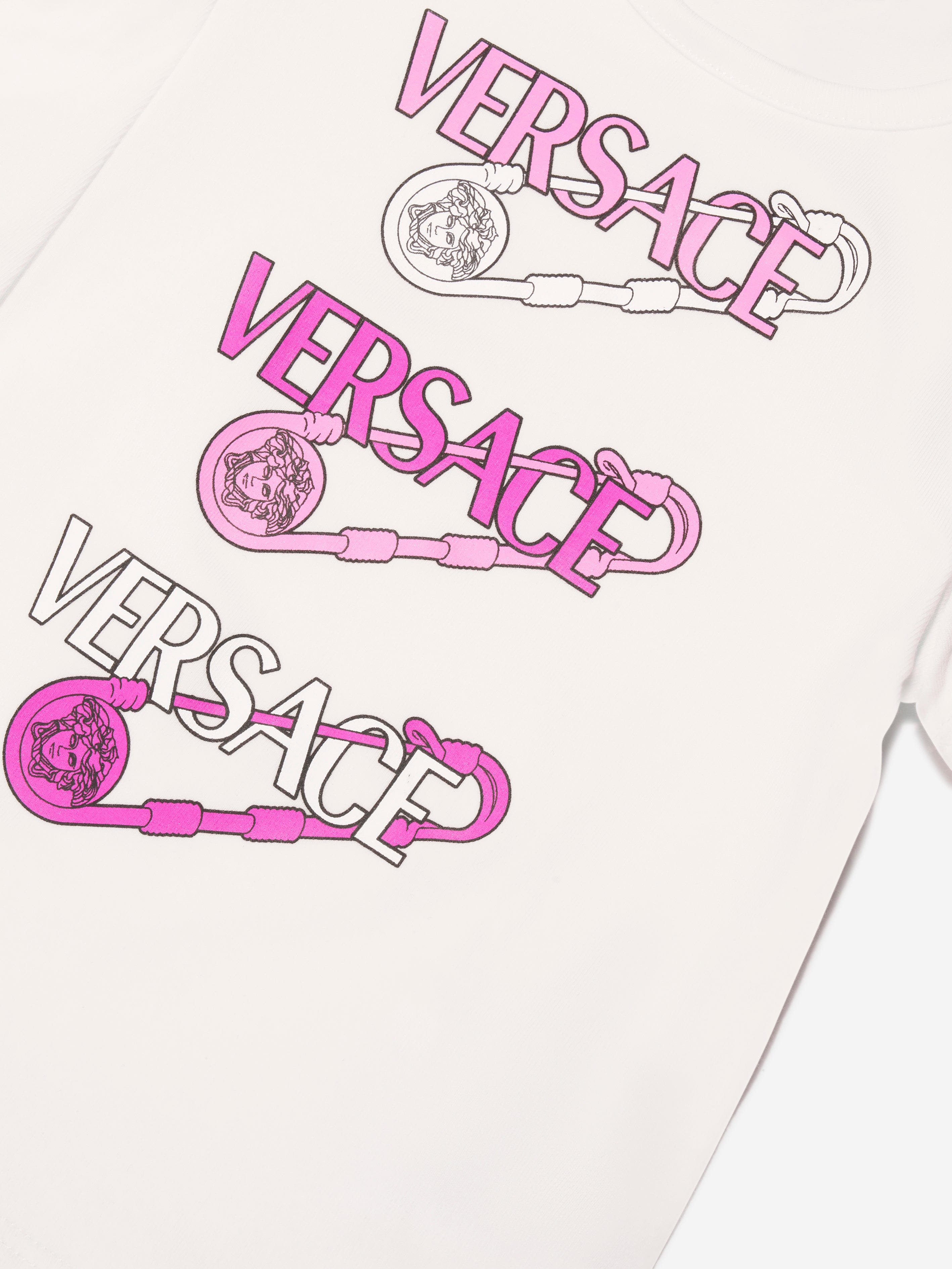 Versace Baby Girls Safety Pin T-Shirt in White