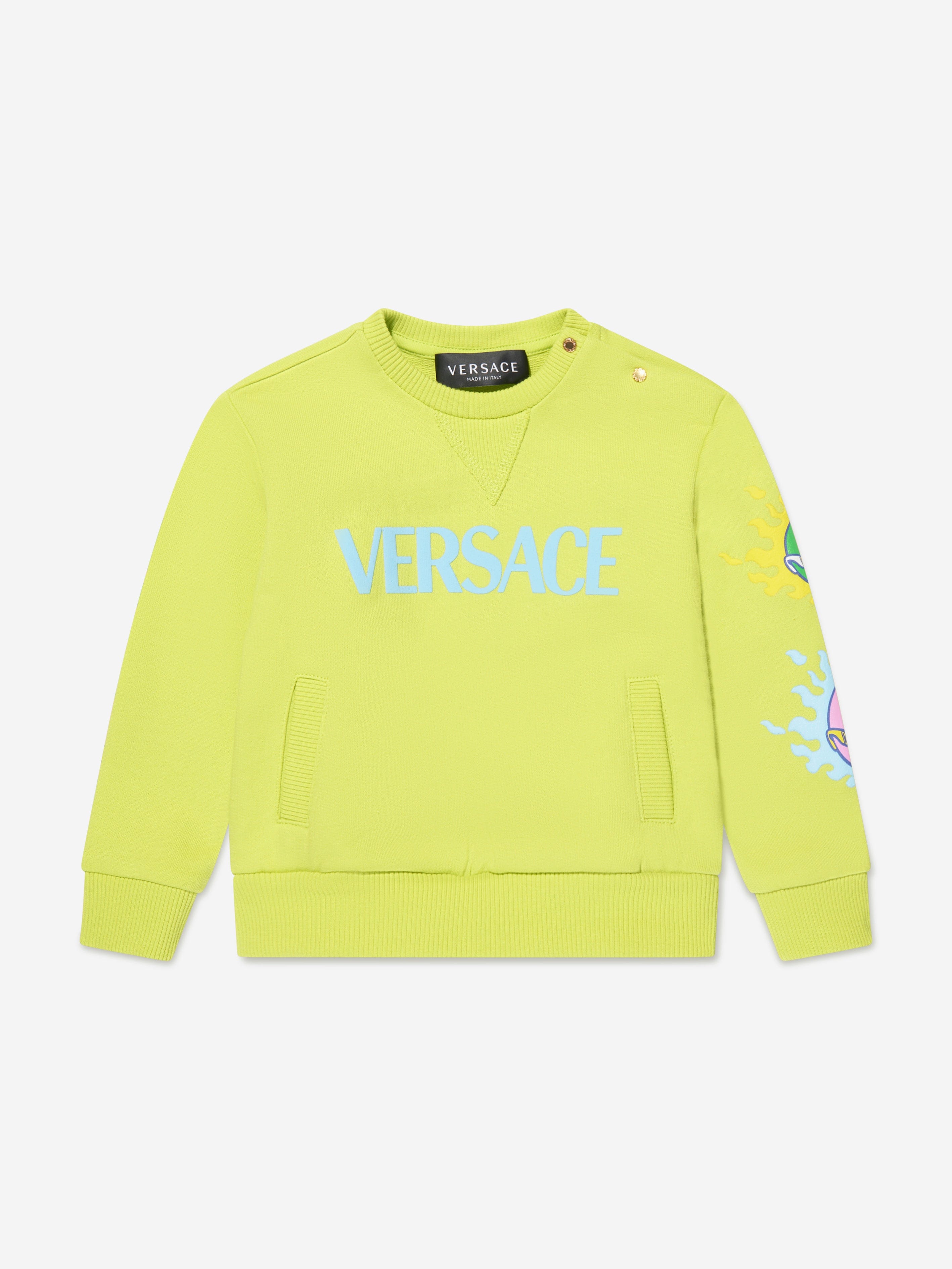 Versace Baby Boys Logo Sweatshirt in Lime