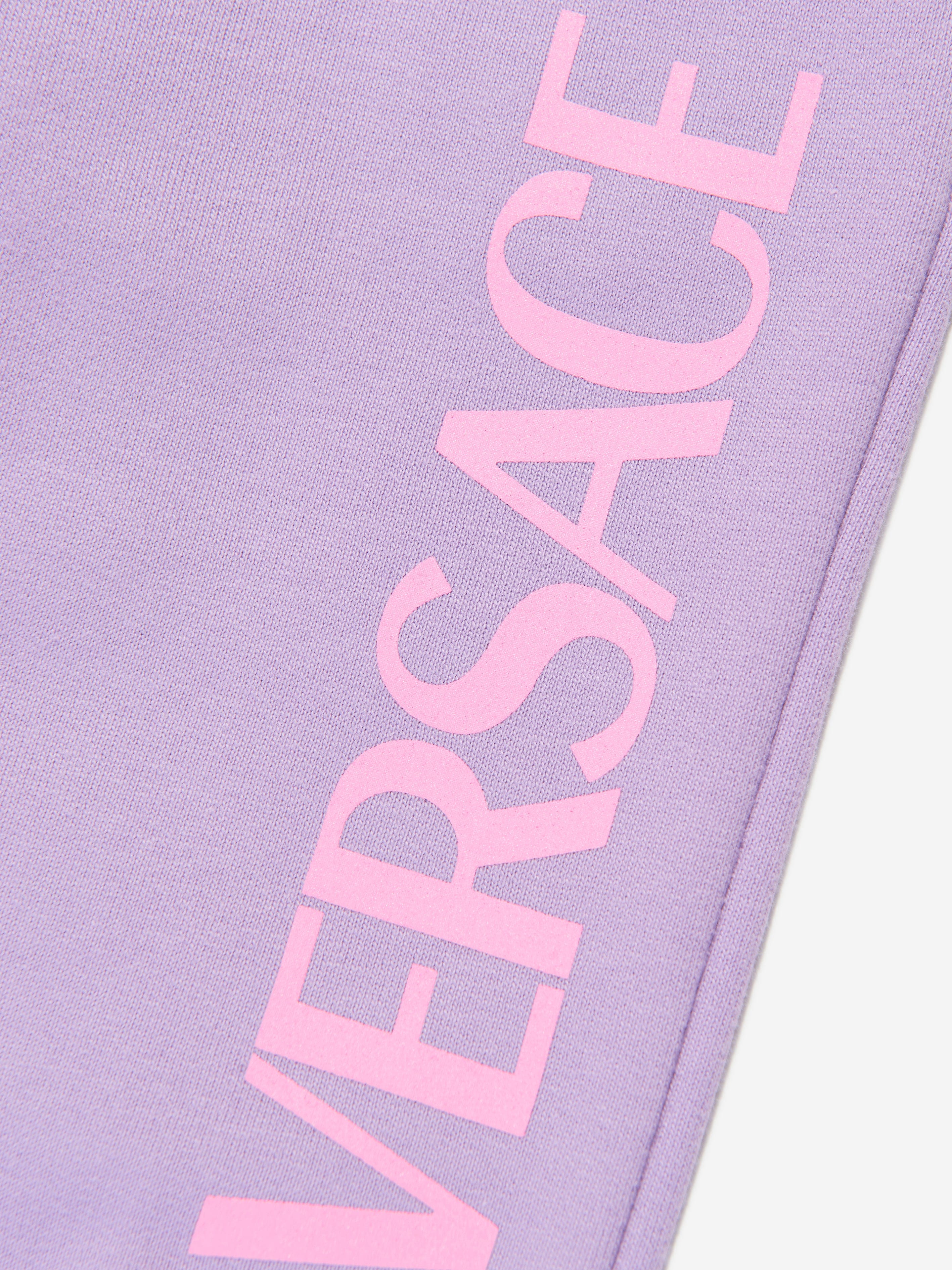 Versace Baby Girls Logo Joggers in Lilac