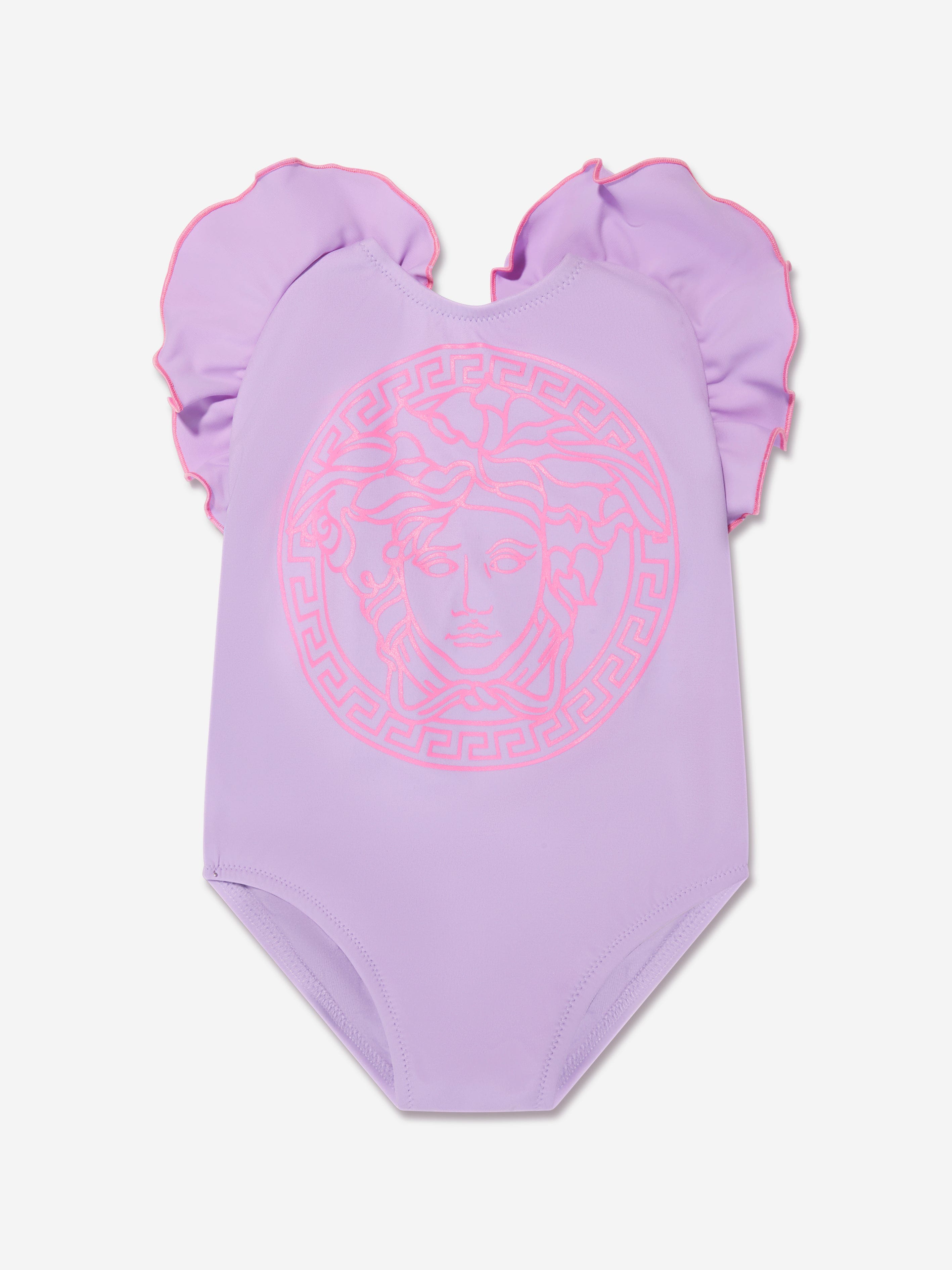 Versace Baby Girls Medusa Swimming Costume in Lilac