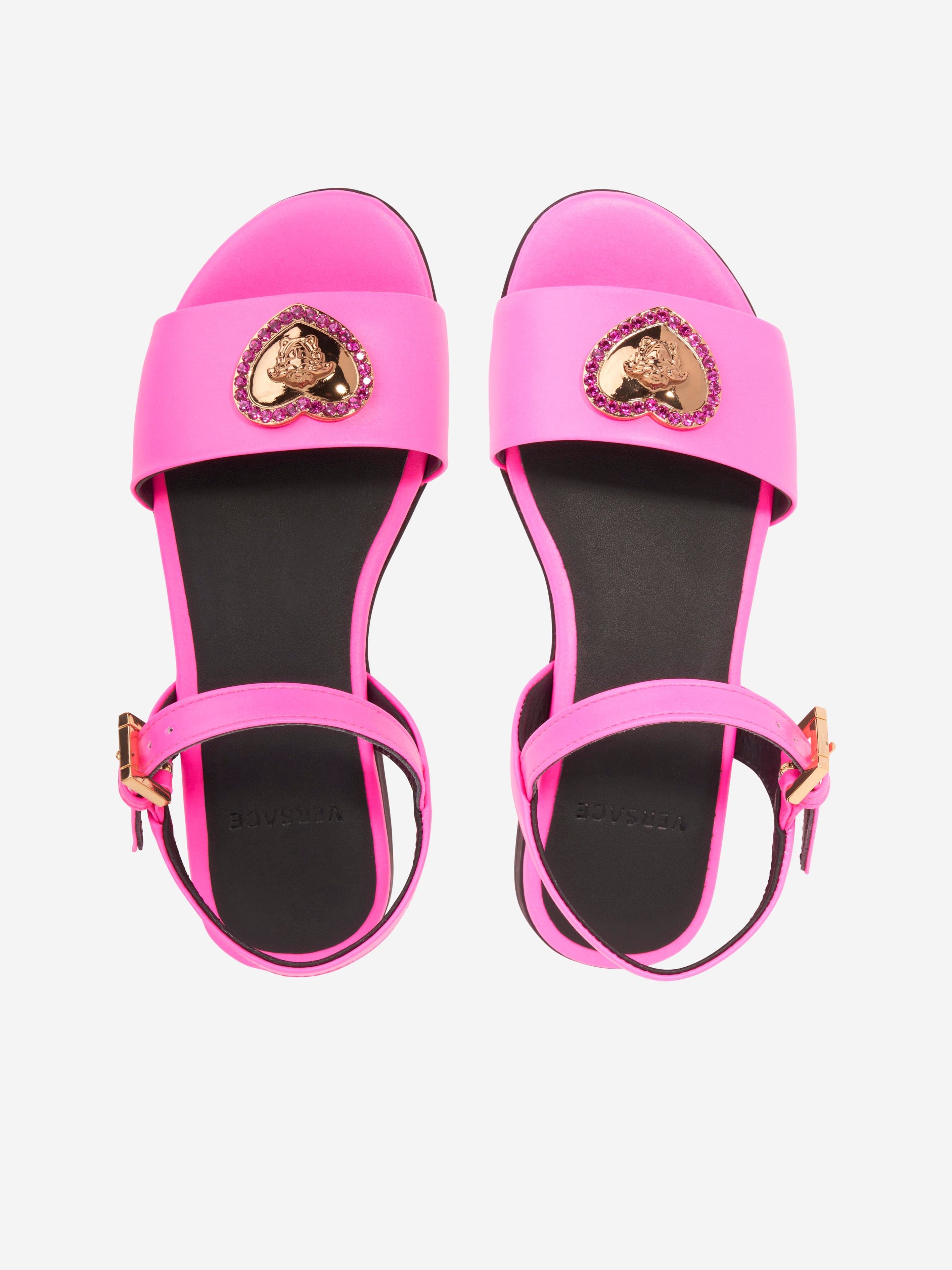 Versace Girls Heart Logo Sandals in Pink