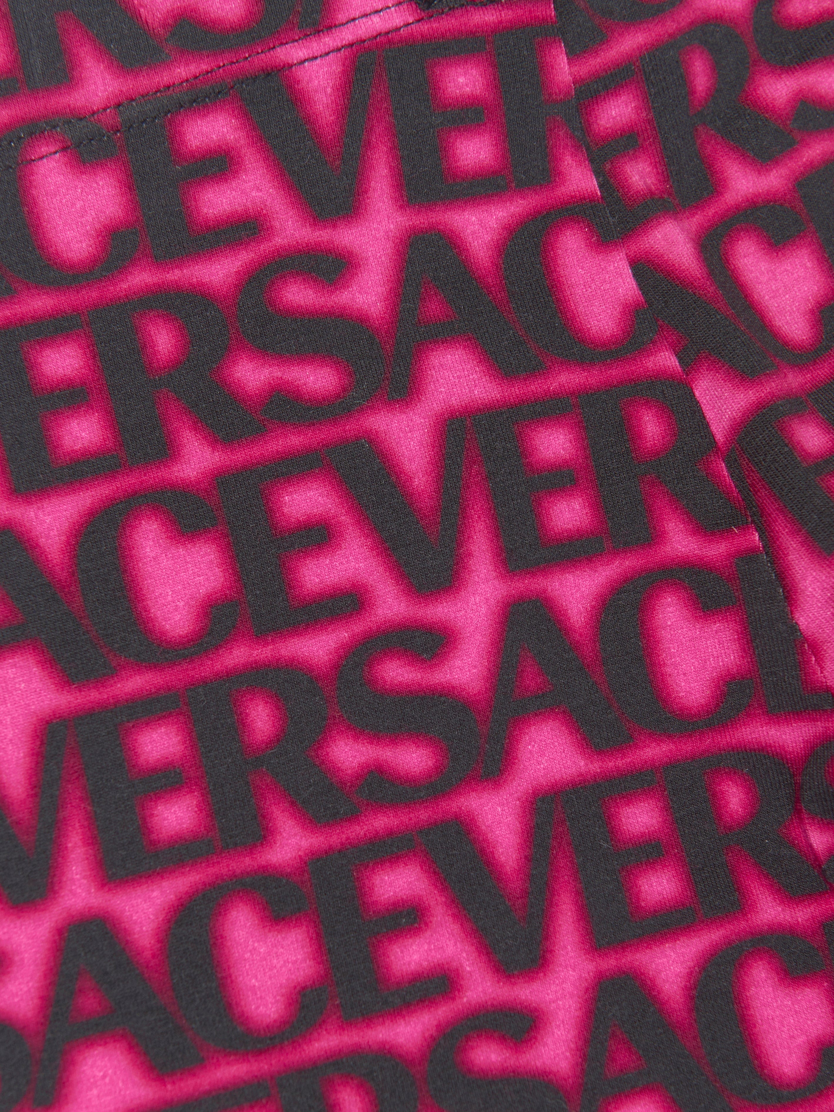 Versace Girls Logo Print Leggings in Pink