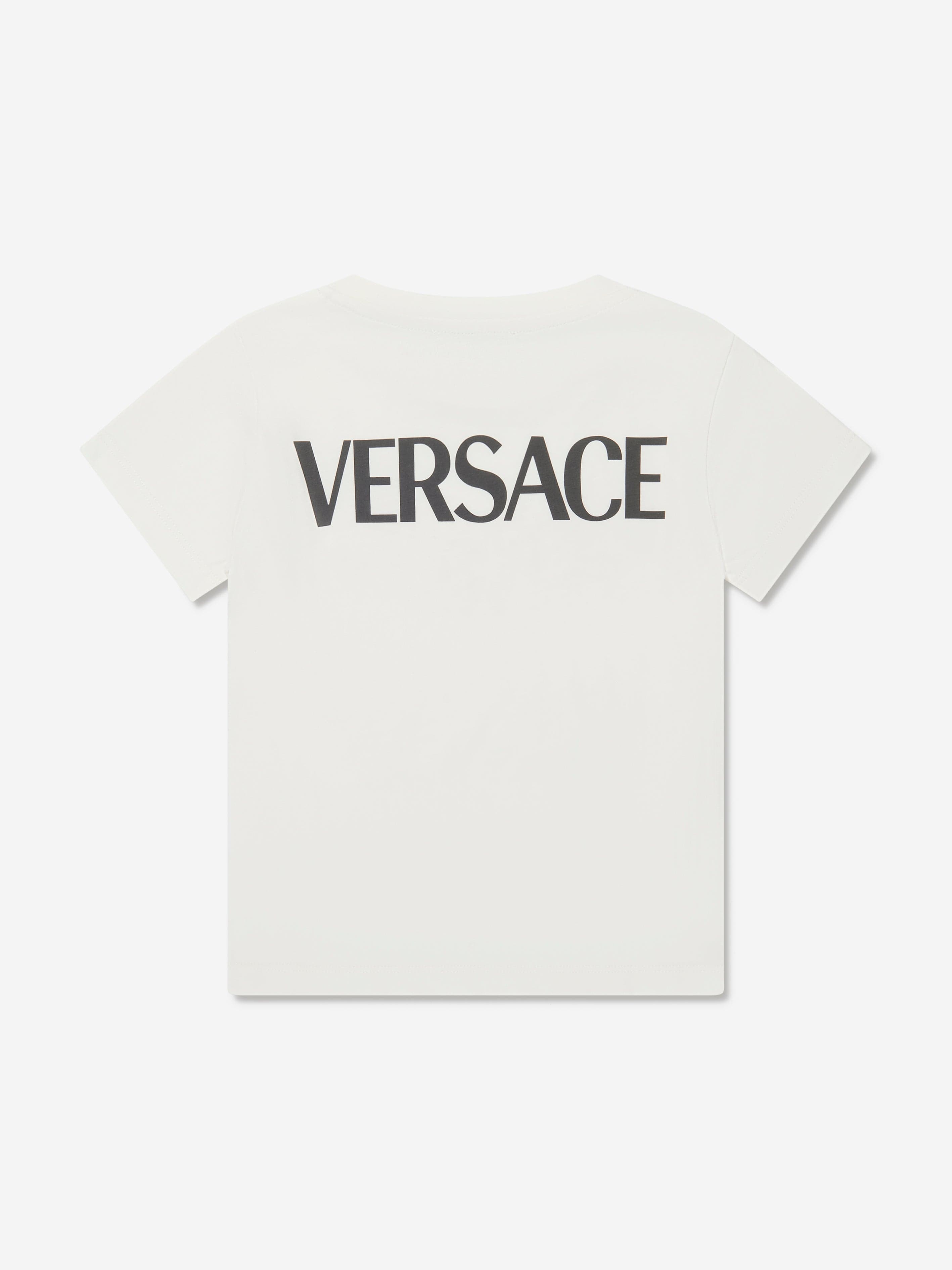 Versace Girls Logo Print T-Shirt in White