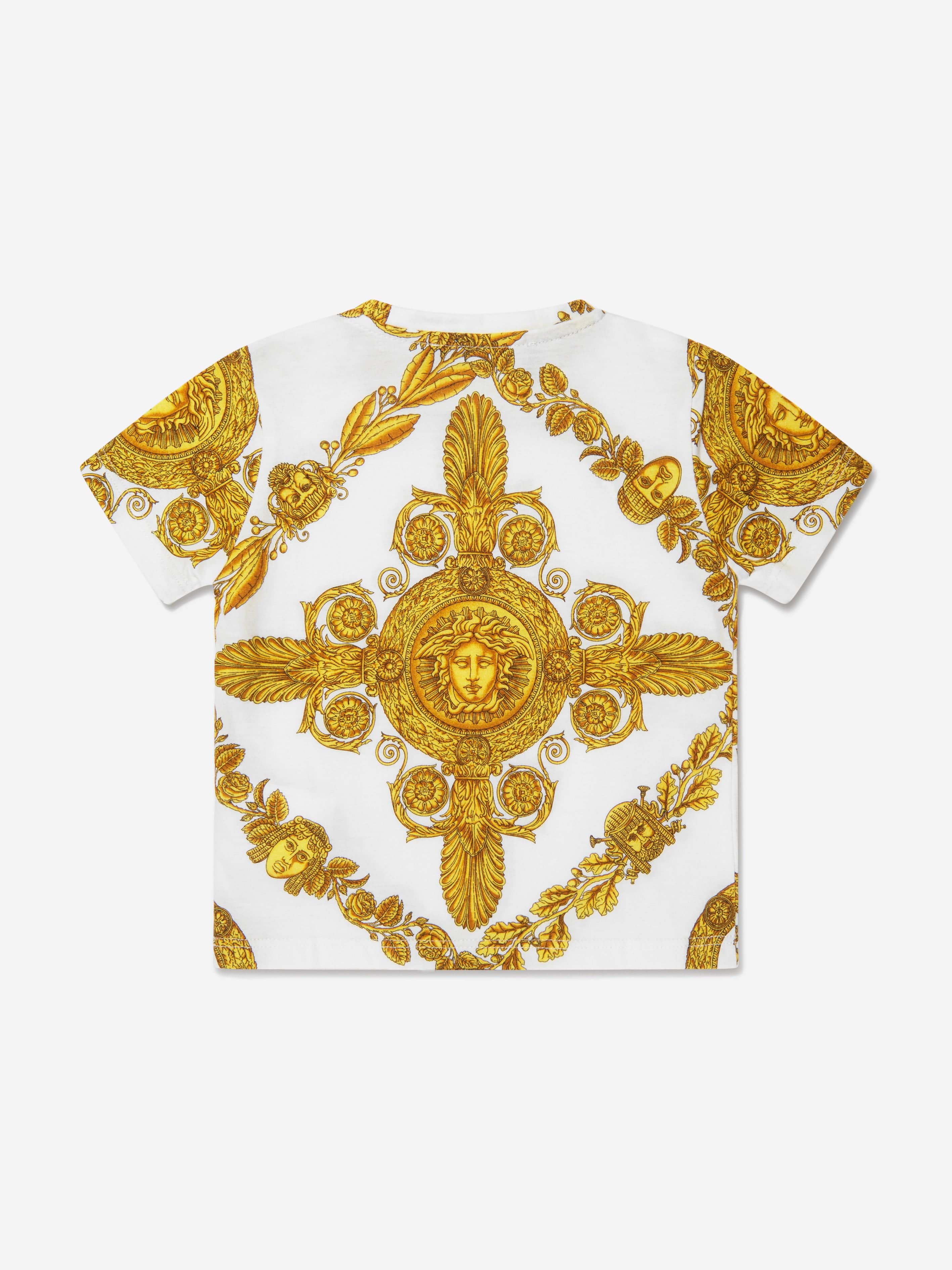 Versace Baby Maschera Baroque T-Shirt in White