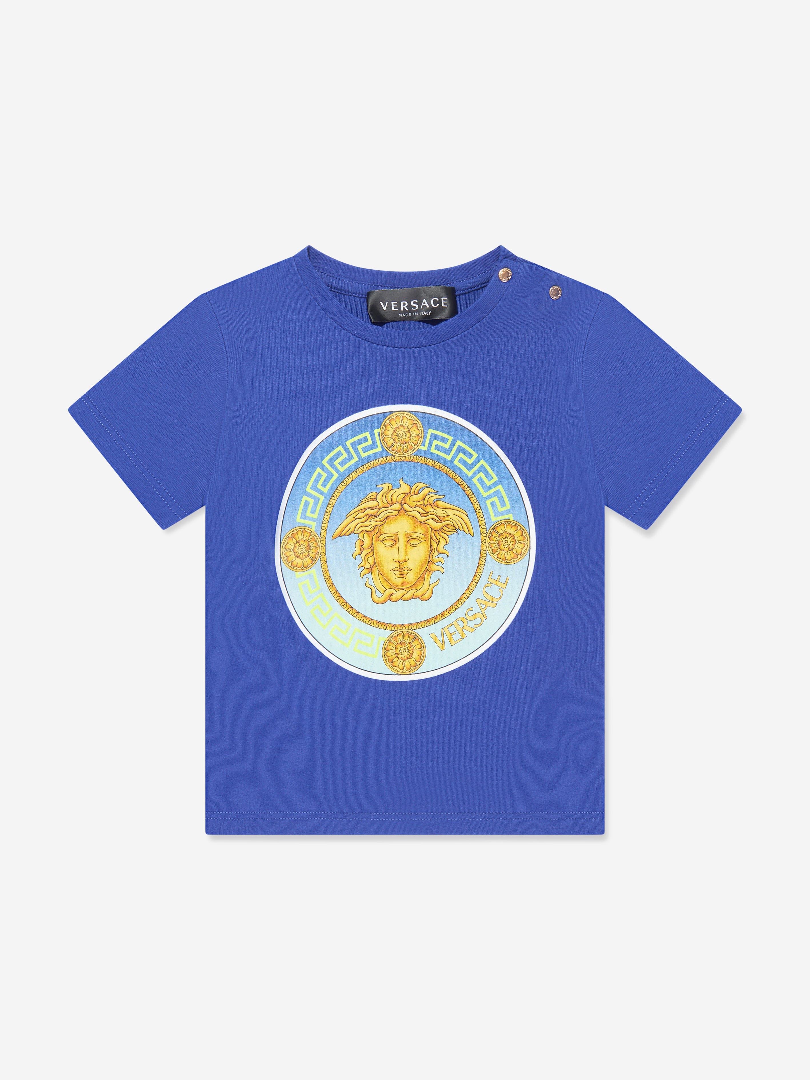 Versace Baby Boys Medusa Logo T-Shirt in Blue