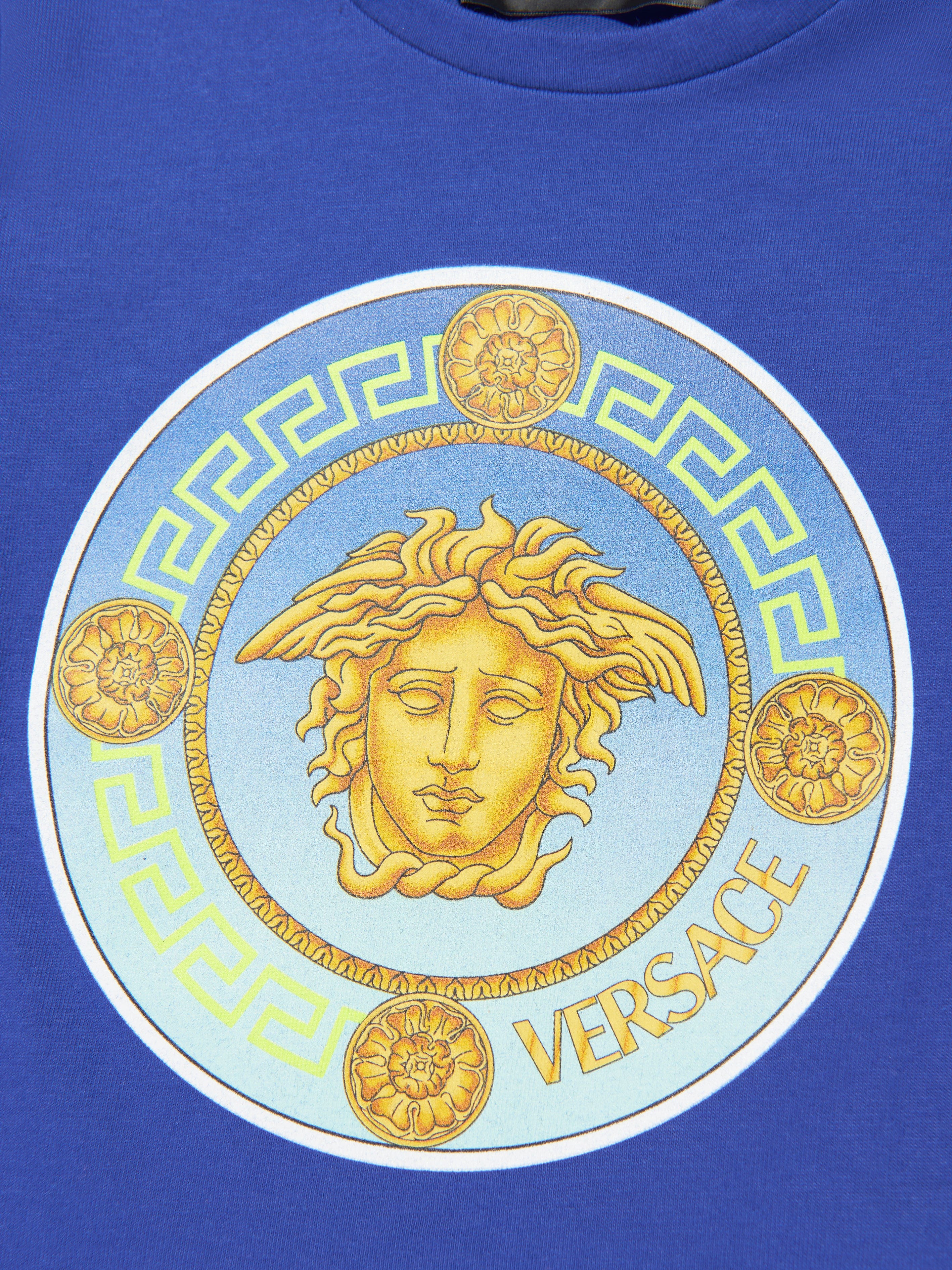 Versace Baby Boys Medusa Logo T-Shirt in Blue