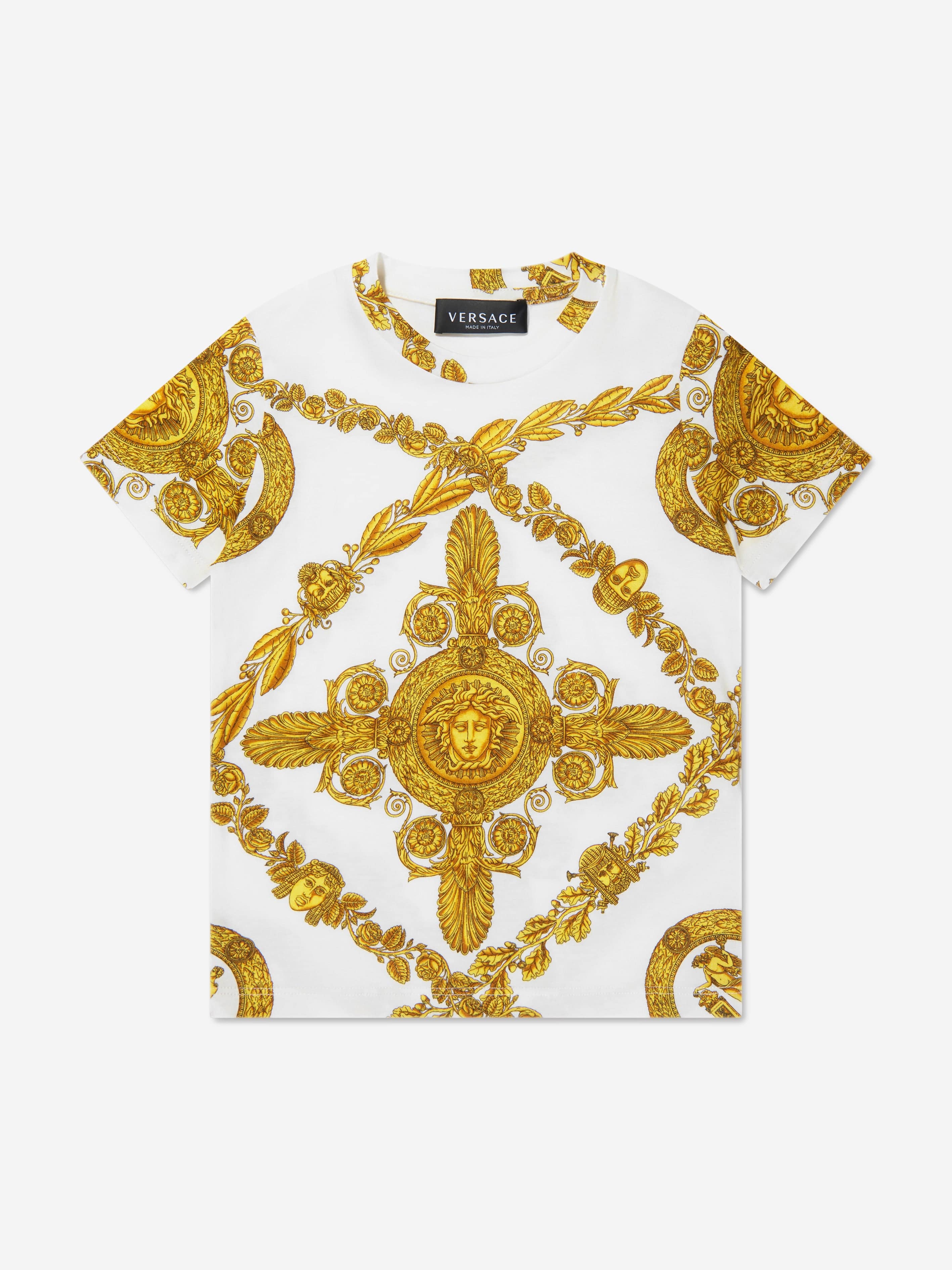 Versace Girls Heritage Print T-Shirt in White